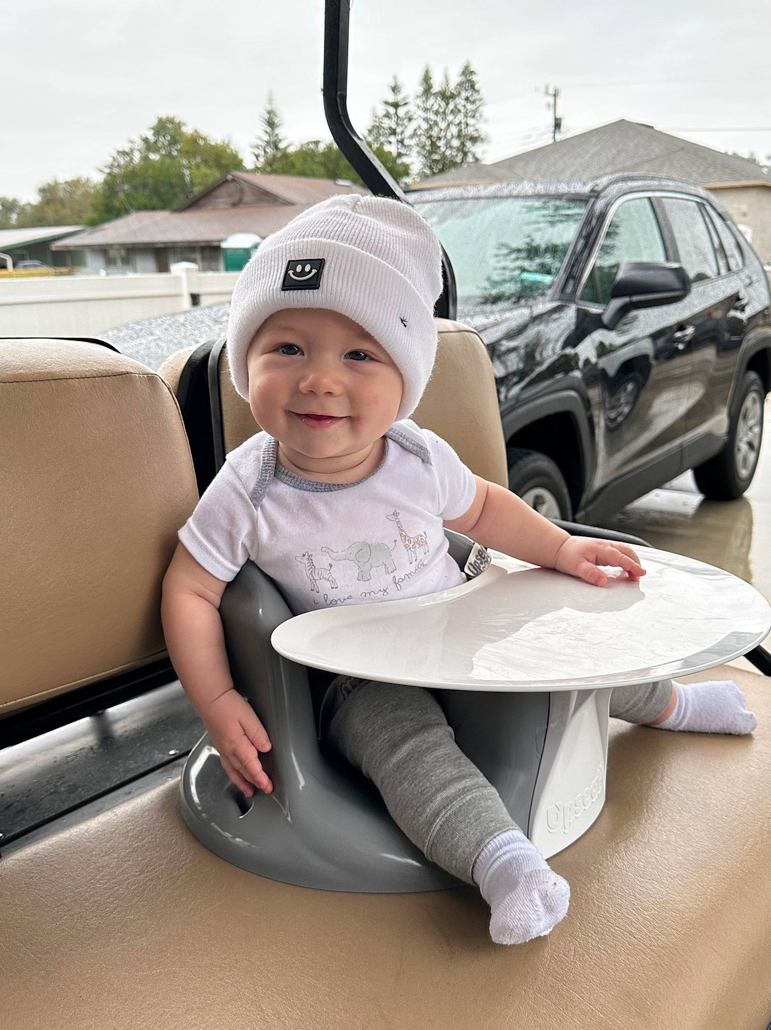 Krew joined the competition — help win amazing prizes! automotive_design, automotive_exterior, automotive_lighting, automotive_tire, automotive_wheel_system, bumper, car, happy, hat, headwear, joy, motor_vehicle, person, personal_luxury_car, rim, sky, smile, tire, toddler, tree