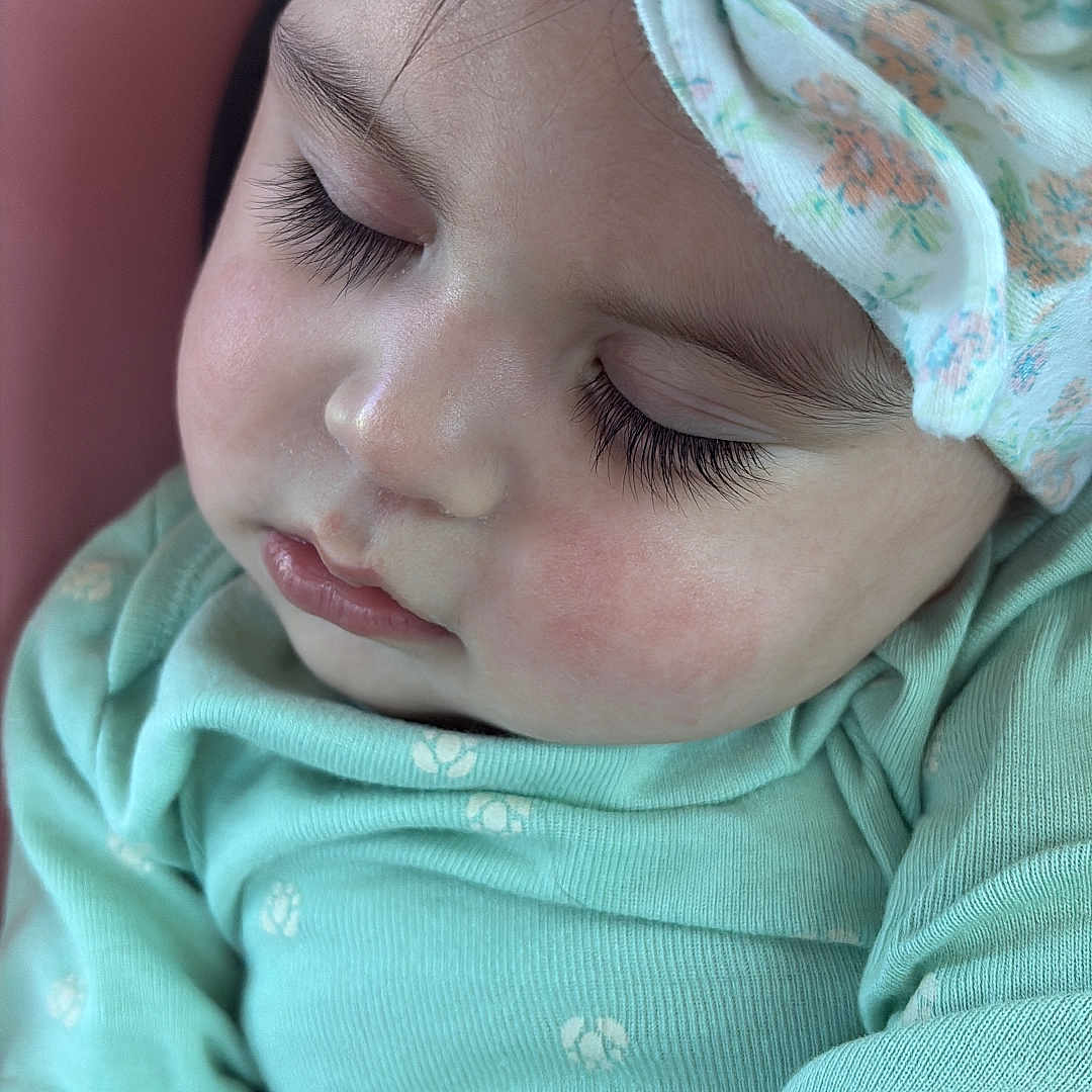 Emily Patricia joined the competition — help win amazing prizes! baby, bow, cheek, close_up, clothing, cute, headband, infant, long_eyelashes, mint_green, nap_time, newborn, onesie, peaceful, peaceful_sleep, portrait, rosy_cheeks, skin, sleeping, soft_texture