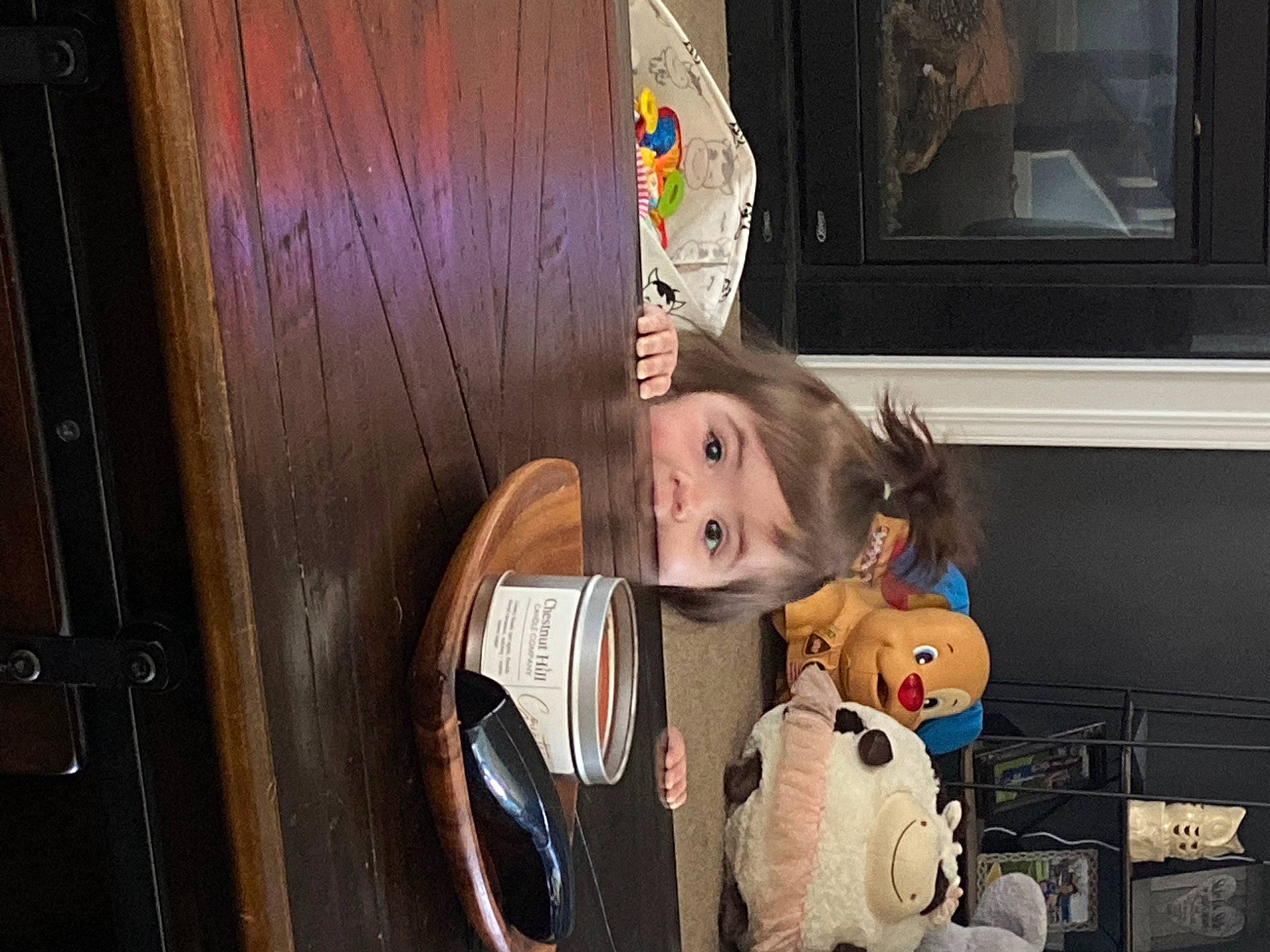 Leighton is registered to the contest to win money with this photo: art, child, door_handle, eyewear, fun, happy, musical_instrument, person, picture_frame, room, selfie, smile, stuffed_toy, teddy_bear, toddler, toy, tree, visual_arts, window, wood