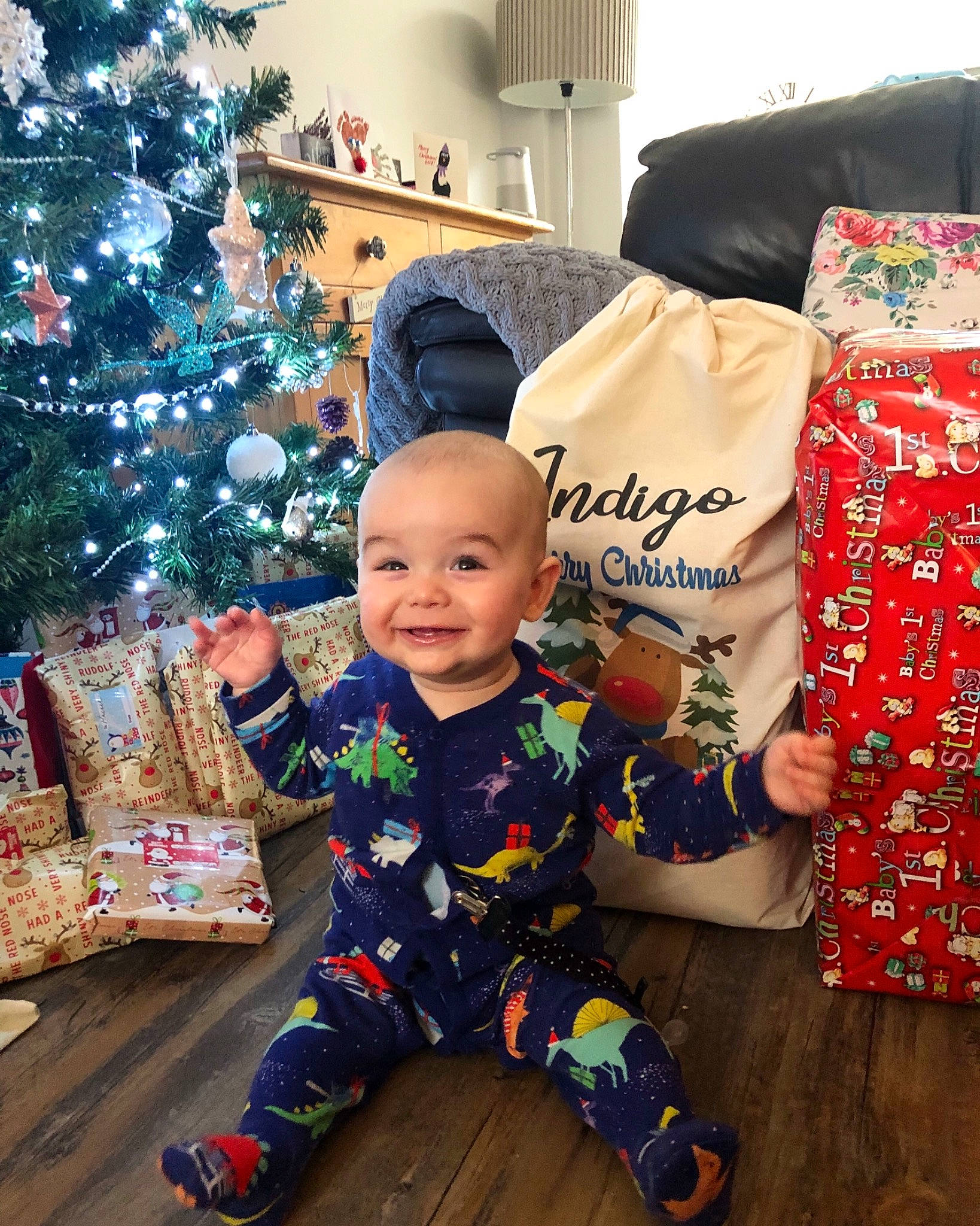 Indigo joined the competition — help win amazing prizes! child, christmas, christmas_decoration, christmas_eve, christmas_tree, event, holiday, joy, outerwear, pajamas, person, sleeve, toddler, tree
