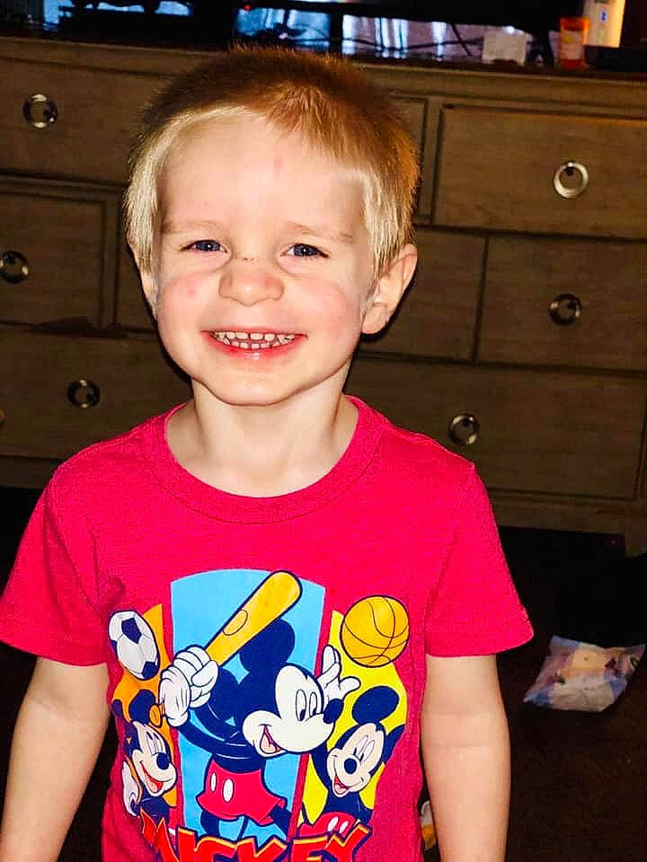 Carter joined the competition — help win amazing prizes! cheek, child, face, iris, joy, person, smile, t_shirt, toddler, tooth, top