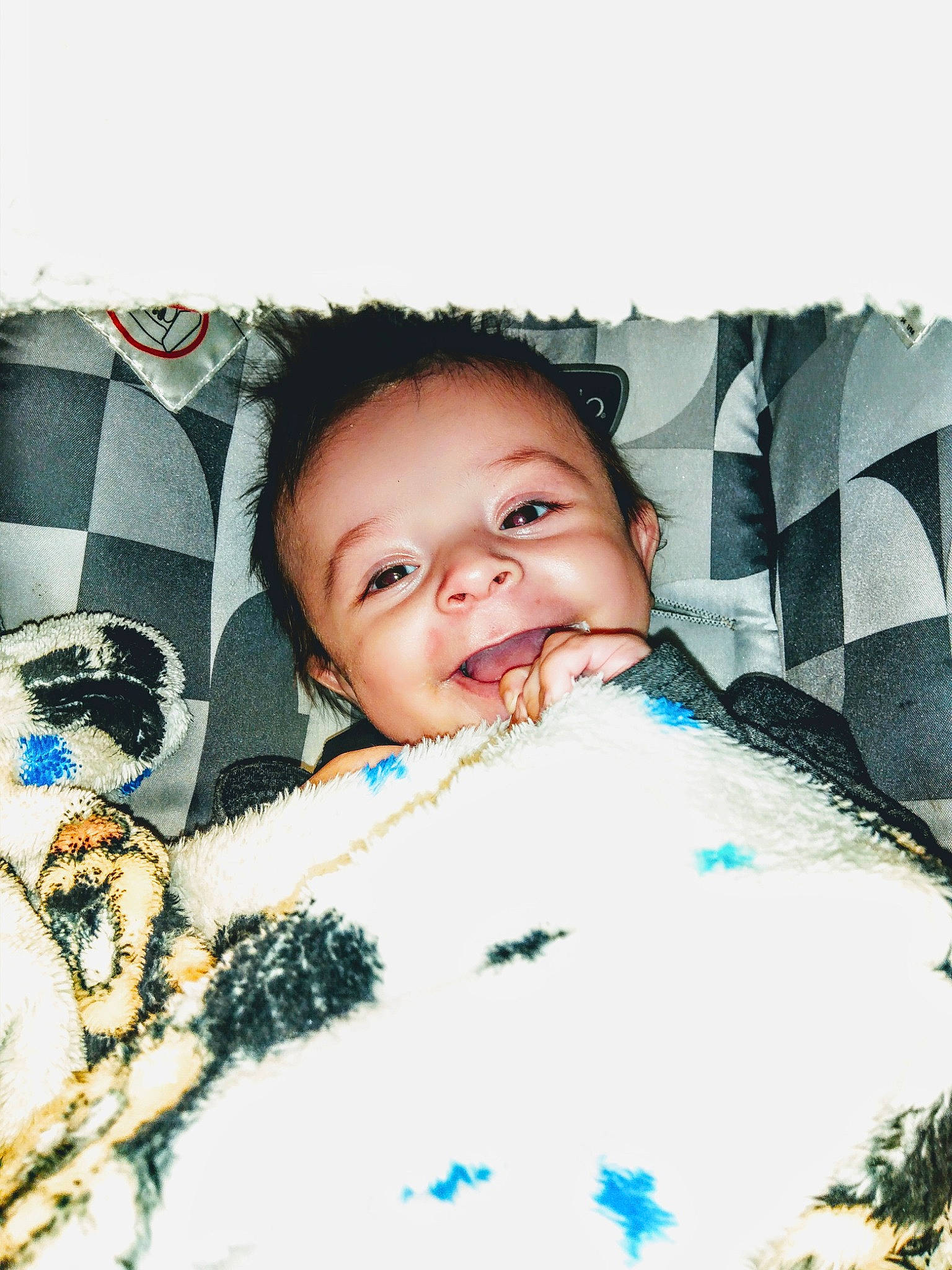 Marius joined the competition — help win amazing prizes! baby, bedding, blanket, cheek, child, eye, face, happy, head, nose, person, skin, smile, textile, toddler