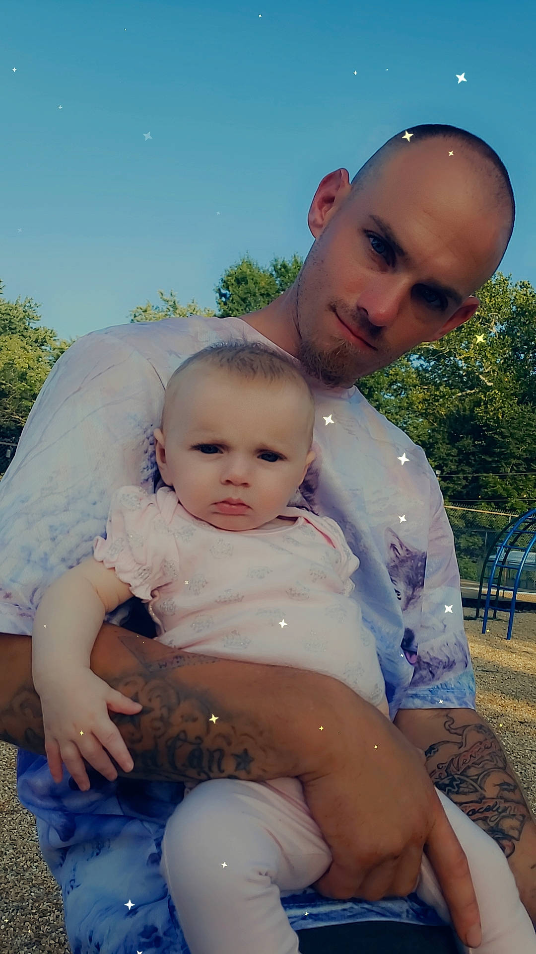 Nevaeh joined the competition — help win amazing prizes! abdomen, azure, baby, child, event, eye, flash_photography, fun, grass, happy, head, leisure, people_in_nature, person, sitting, skin, sky, toddler, tree, trunk