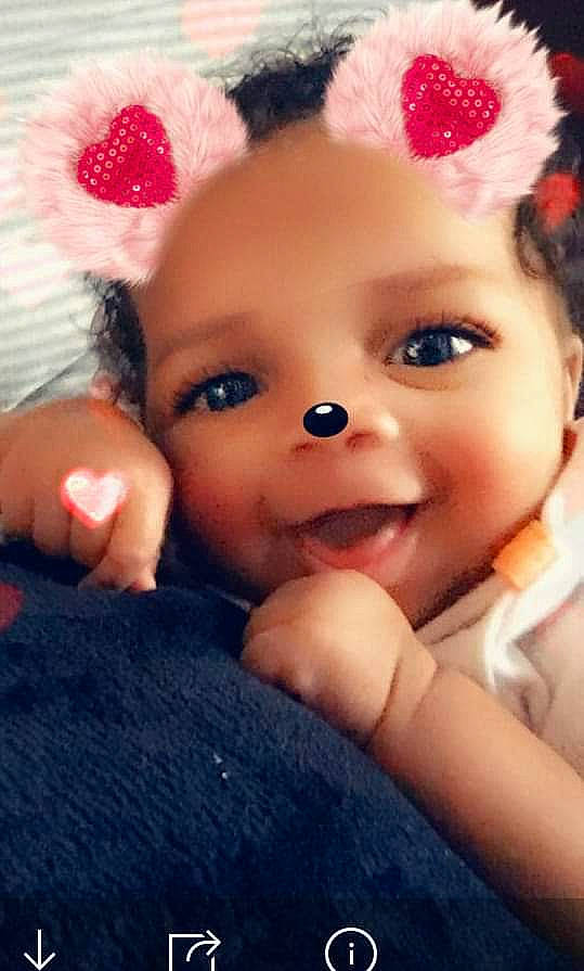 Diamond joined the competition — help win amazing prizes! baby, cheek, child, close_up, doll, eye, eyebrow, face, forehead, hair_accessory, head, headgear, iris, lip, mouth, nose, person, pink, skin, toddler