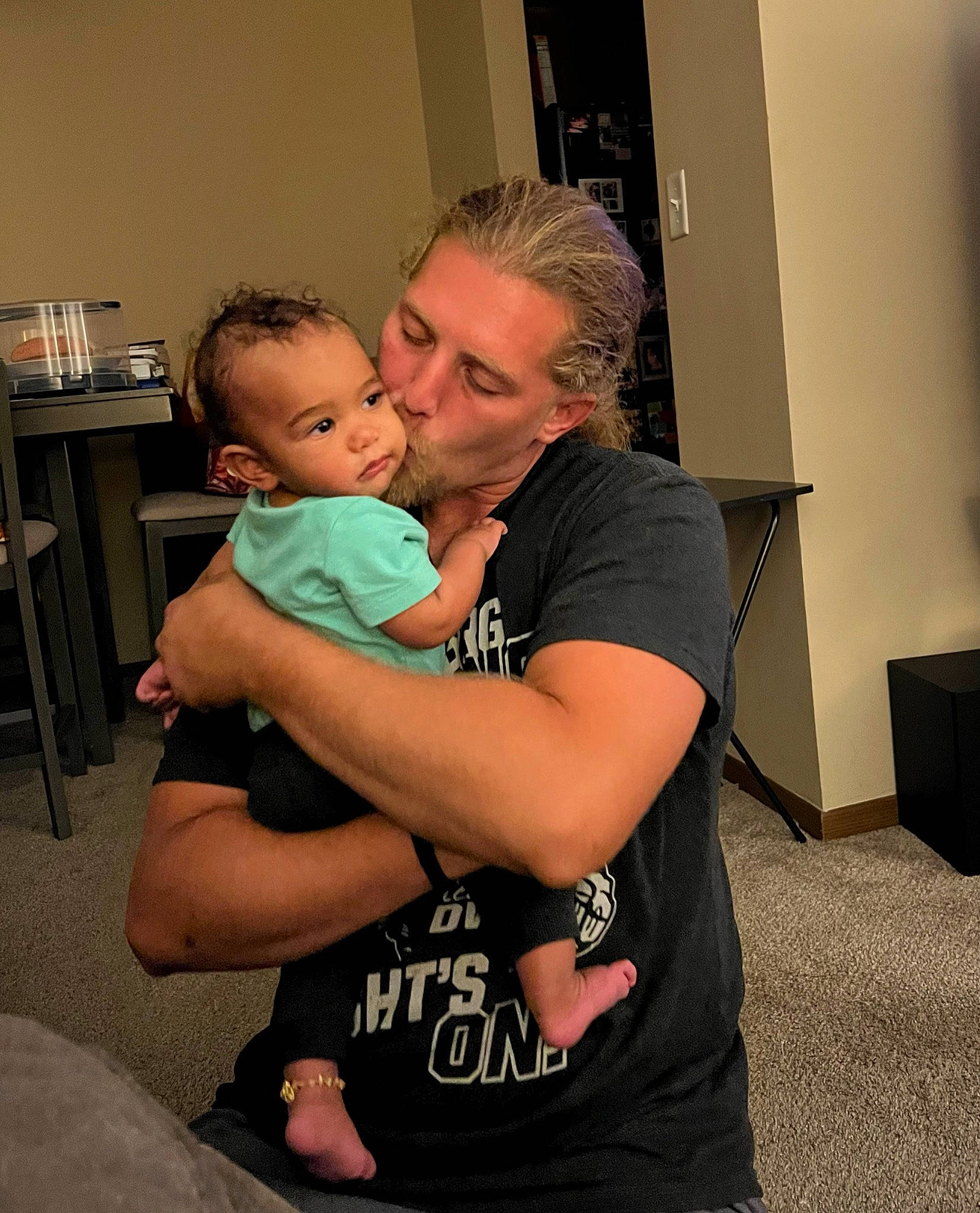 Bellamy joined the competition — help win amazing prizes! baby, chair, child, comfort, event, flooring, fun, gesture, hair, happy, hug, joint, love, person, room, shoulder, sitting, standing, t_shirt, toddler