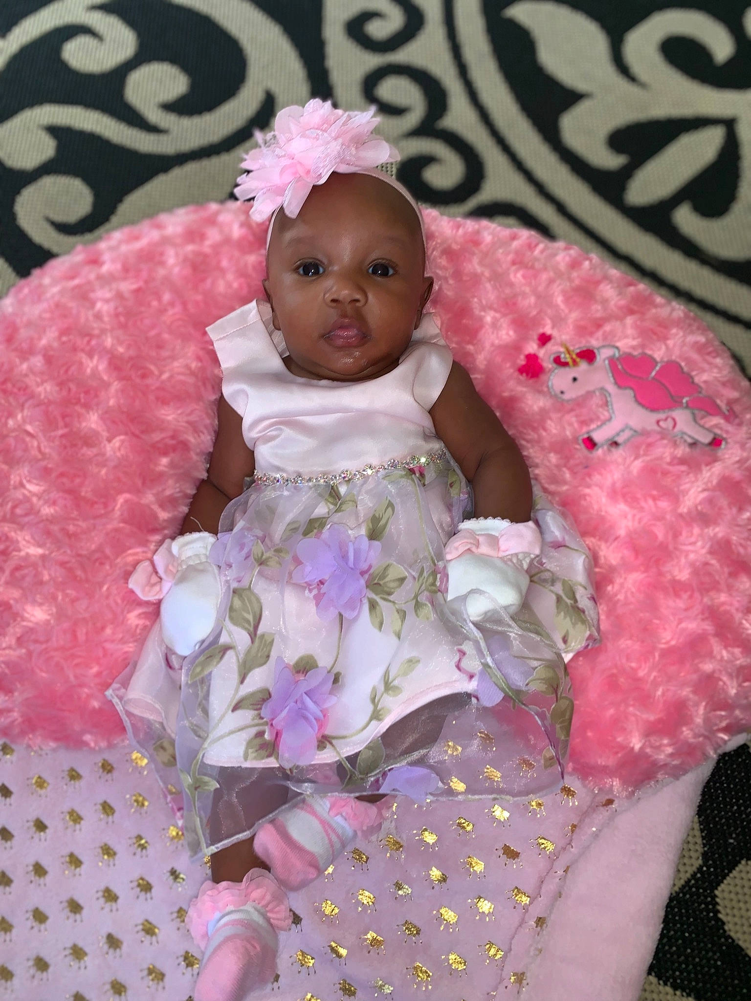Emani Neveah joined the competition — help win amazing prizes! baby, baby_products, baby_toddler_clothing, child, head, person, pink, product, skin, textile, toddler