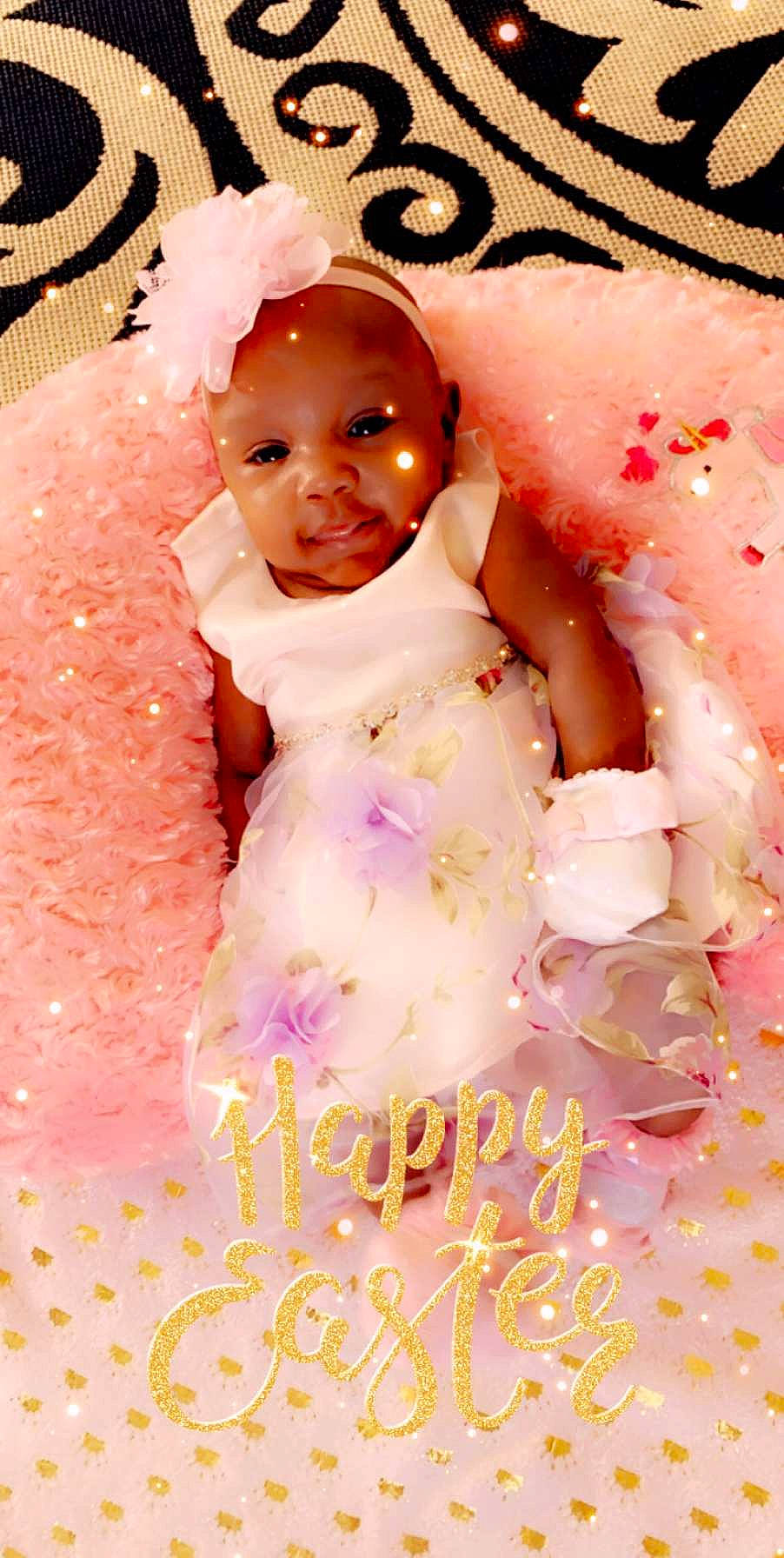 Emani Neveah joined the competition — help win amazing prizes! baby, child, person, pink, smile, toddler