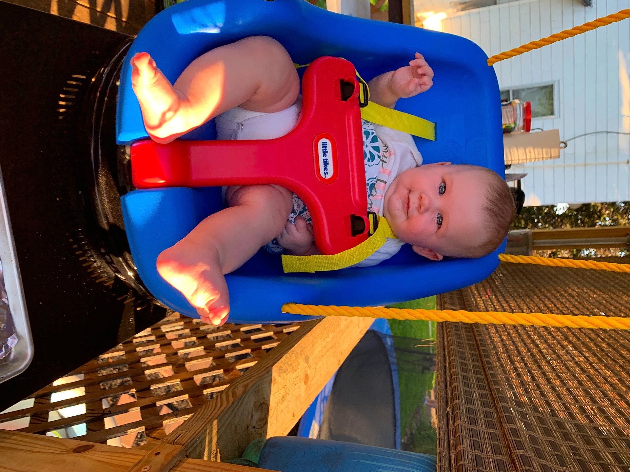 Scarlett joined the competition — help win amazing prizes! baby, baby_products, blue, carmine, child, city, electric_blue, fictional_character, fun, games, leisure, orange, outdoor_play_equipment, person, play, recreation, smile, space, thigh, toddler