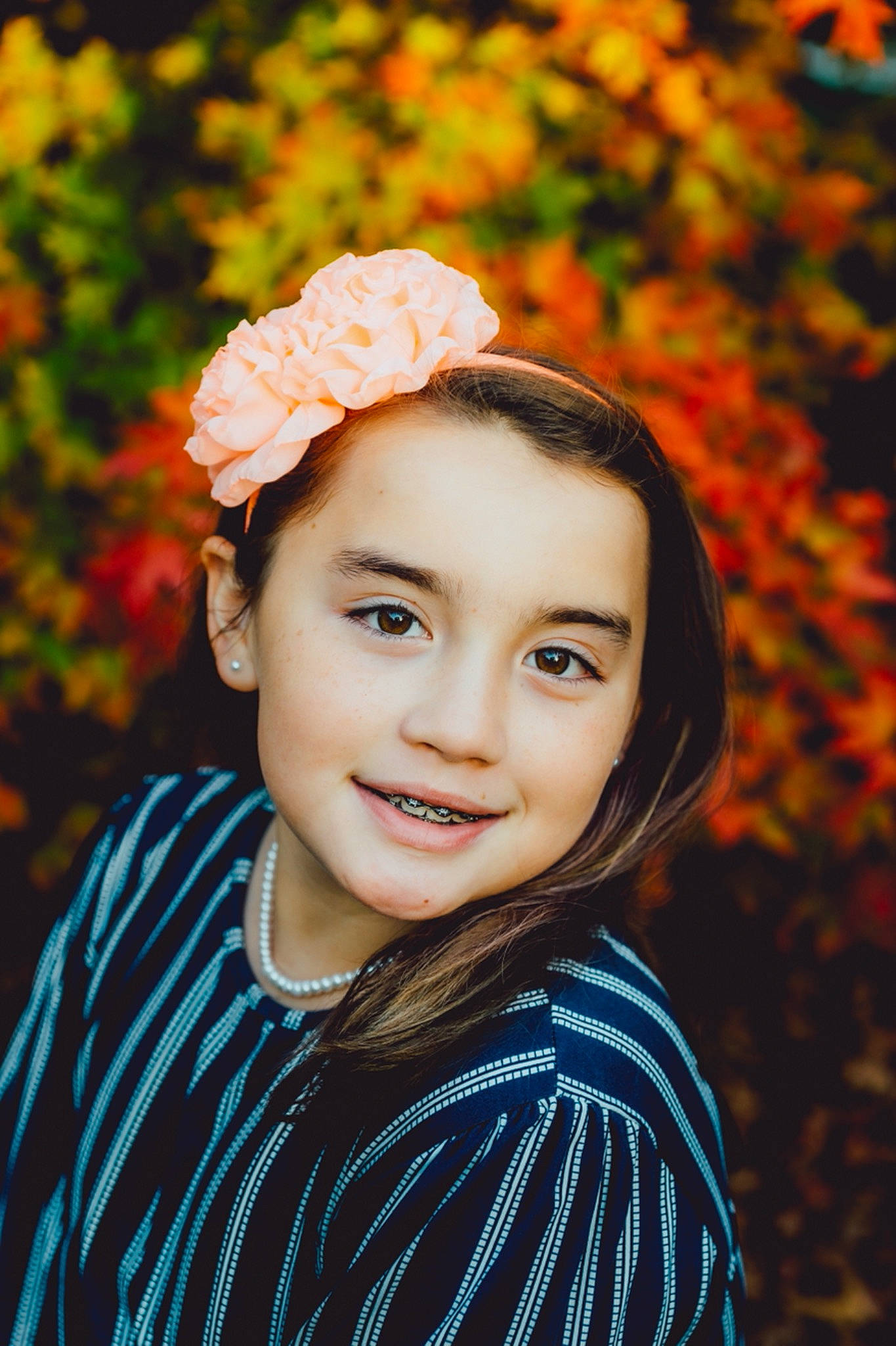 Kayli joined the competition — help win amazing prizes! child, close_up, electric_blue, eye, face, facial_expression, flash_photography, flower, grass, happy, head, headgear, iris, joy, lip, people_in_nature, person, petal, plant, smile