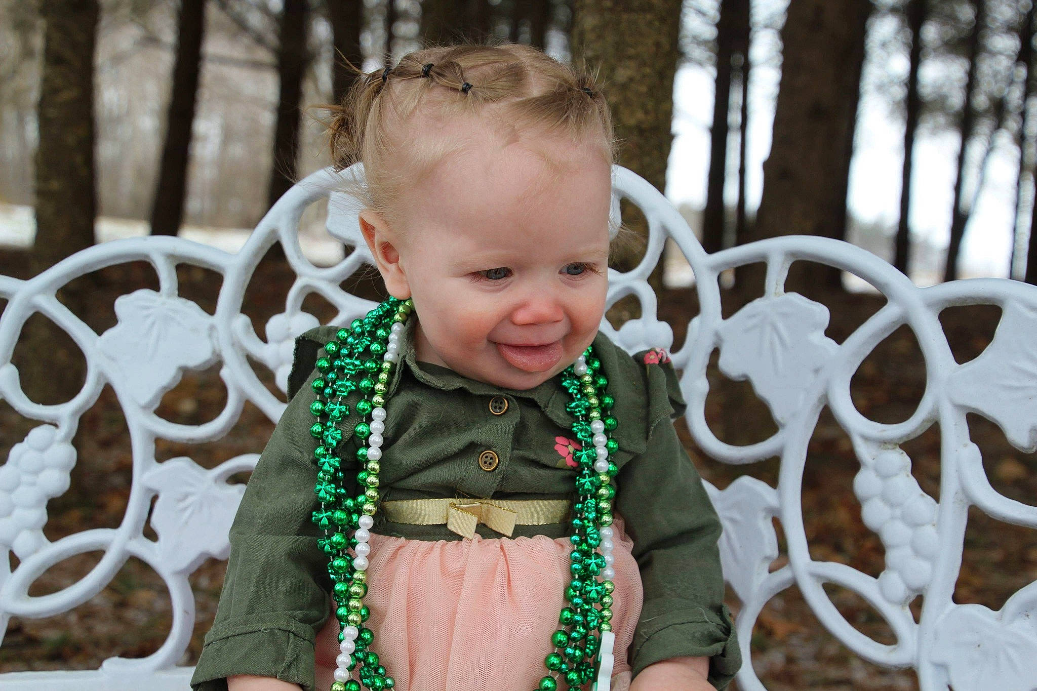 Vayda joined the competition — help win amazing prizes! adaptation, baby, child, fawn, green, joy, leaf, outerwear, person, sitting, smile, toddler, tree, winter