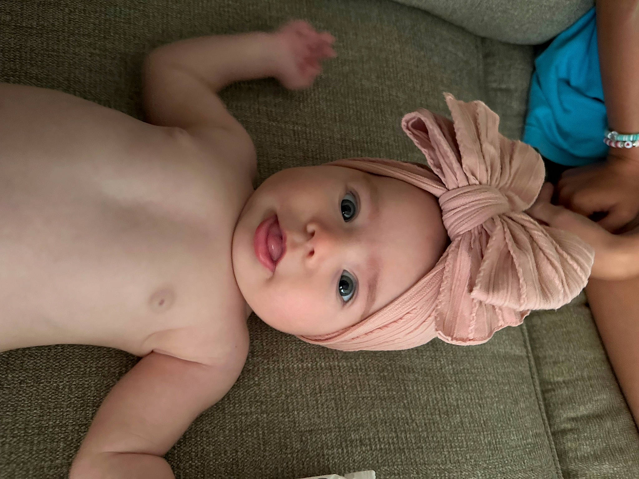 Blakely is registered to the contest to win money with this photo: baby, baby_toddler_clothing, cheek, comfort, ear, eyebrow, finger, gesture, head, headgear, headwear, human_body, iris, joint, leg, lip, mouth, muscle, nose, person