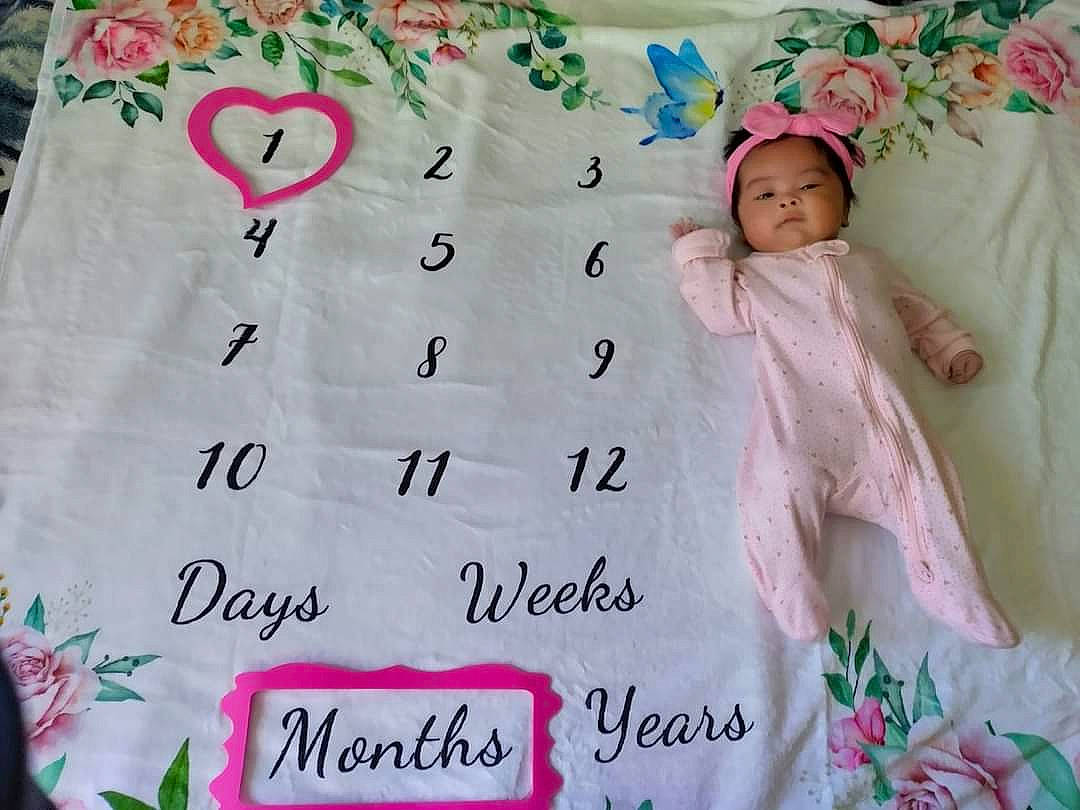 Anika Jaz joined the competition — help win amazing prizes! baby, baby_products, baby_safety, baby_toddler_clothing, bedding, child, facial_expression, font, handwriting, happy, headwear, linens, magenta, pattern, person, pink, product, sleeve, t_shirt, textile