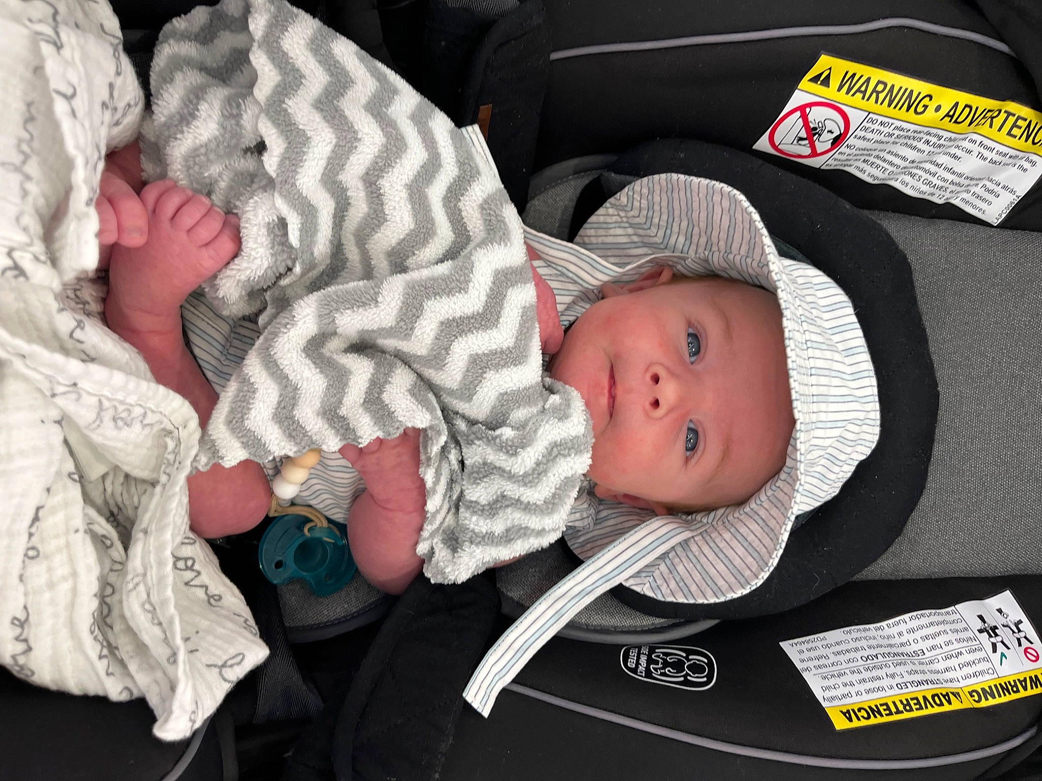 Lane joined the competition — help win amazing prizes! baby, baby_carriage, baby_products, baby_safety, baby_toddler_clothing, cheek, child, comfort, hat, headwear, lap, linens, mammal, pattern, person, sleeve, sock, toddler