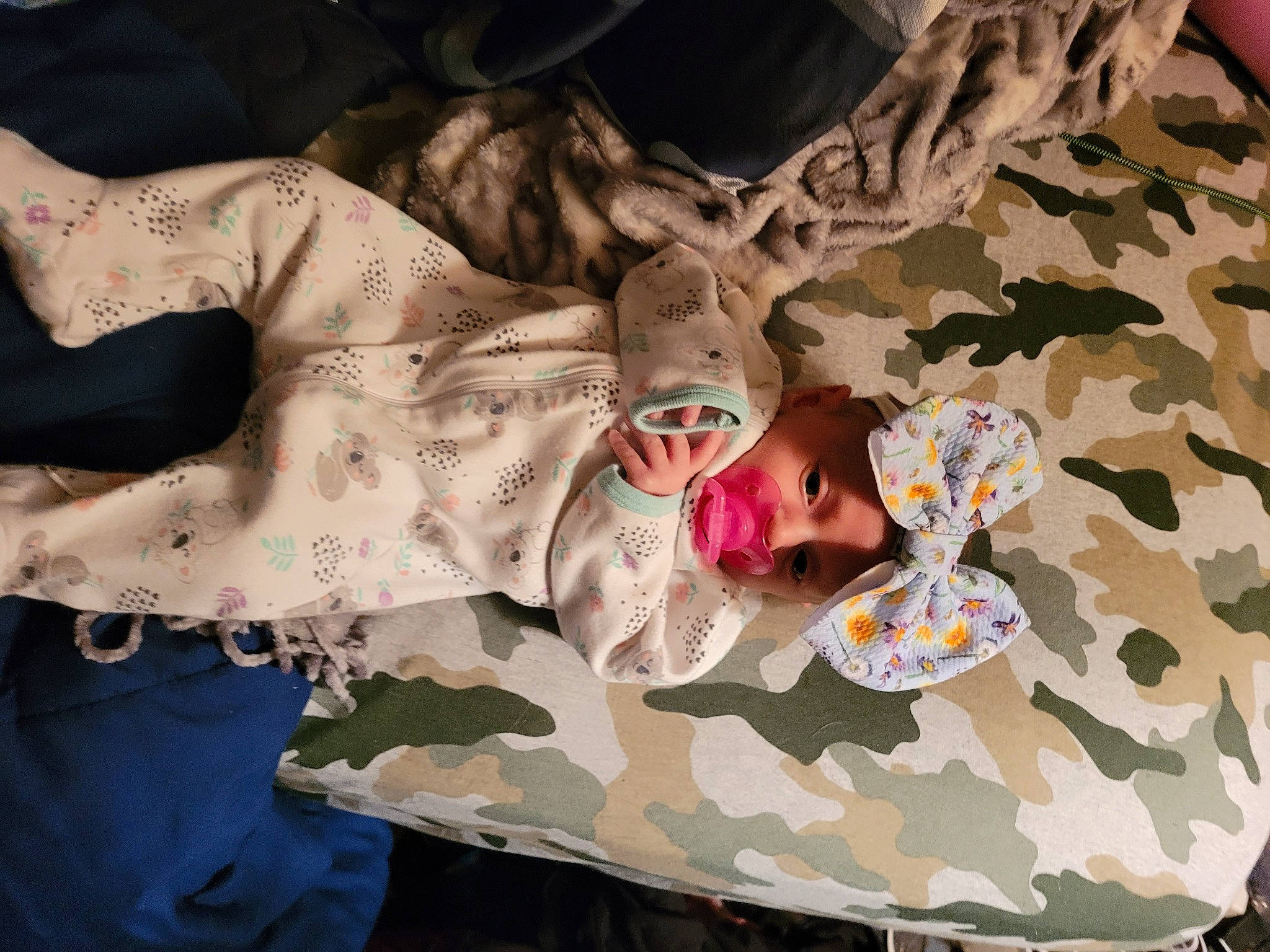 Kamilah joined the competition — help win amazing prizes! baby, baby_products, child, comfort, flesh, fun, fur, headwear, linens, military_camouflage, pattern, person, room, sleeve, toddler, tree, visual_arts