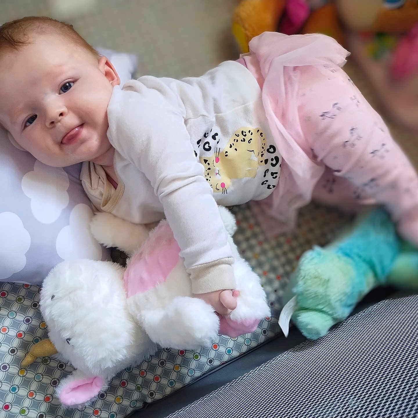 Ariel joined the competition — help win amazing prizes! baby, bed, bedroom, blanket, bodypart, couch, crawling, cushion, face, finger, furniture, hand, head, homedecor, indoors, newborn, person, photography, pillow, portrait