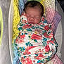 newborn, baby, sleeping, blanket, floral, swaddle, crochet, afghan, colorful, soft, cozy, infant, face, head, peaceful, wrapped, bed, rest, cute, person