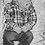 baby, infant, sleeping, pacifier, plaid_shirt, jeans, socks, shoes, blanket, cozy, cute, child, small_hands, resting, indoors, portrait, calm, peaceful, soft_texture, clothing