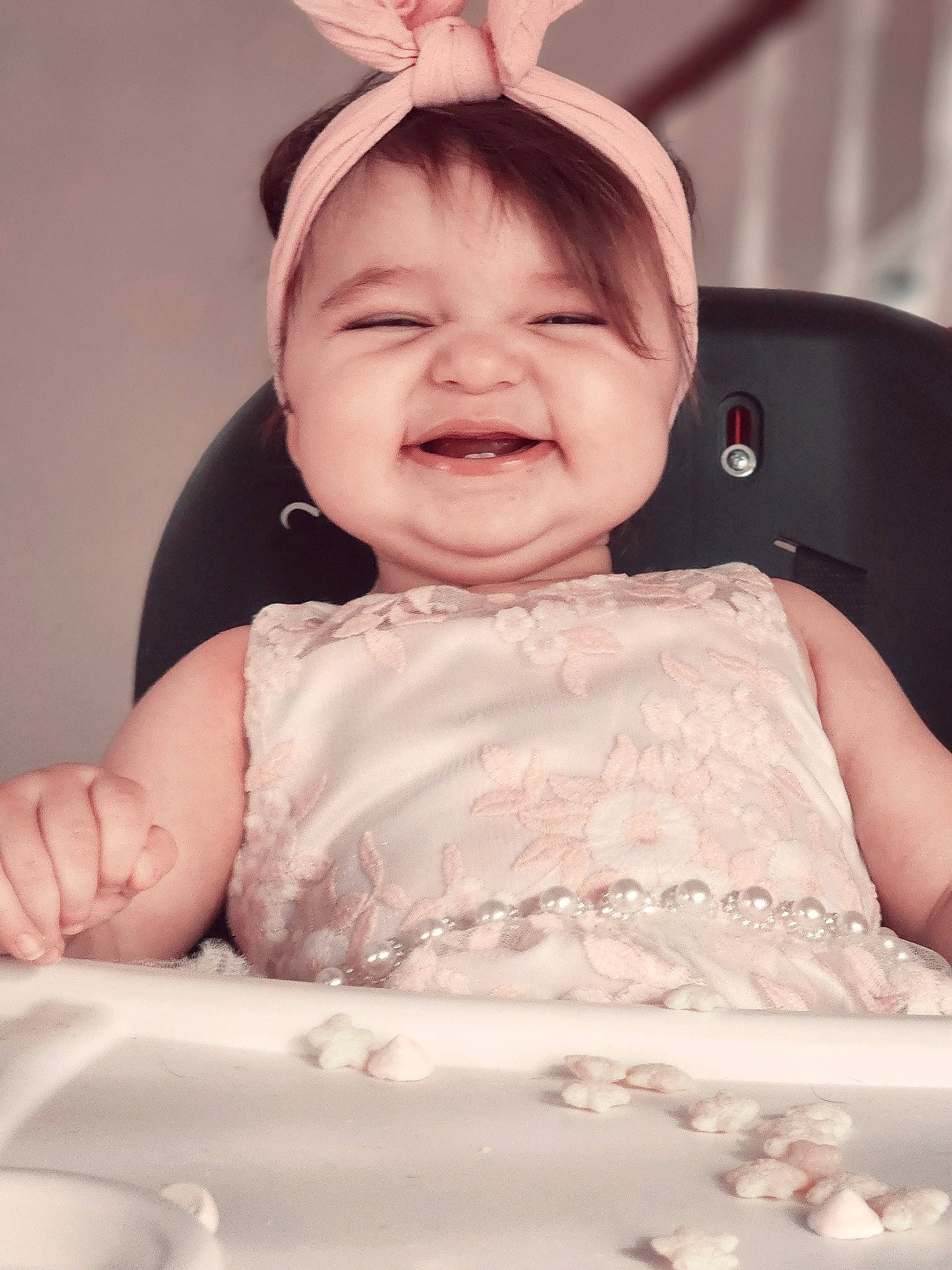 Novaleigh is registered to the contest to win money with this photo: baby, baby_toddler_clothing, birthday, child, chin, event, facial_expression, fashion_accessory, flash_photography, fun, hairstyle, happy, headband, headpiece, person, pink, sitting, skin, sleeve, smile