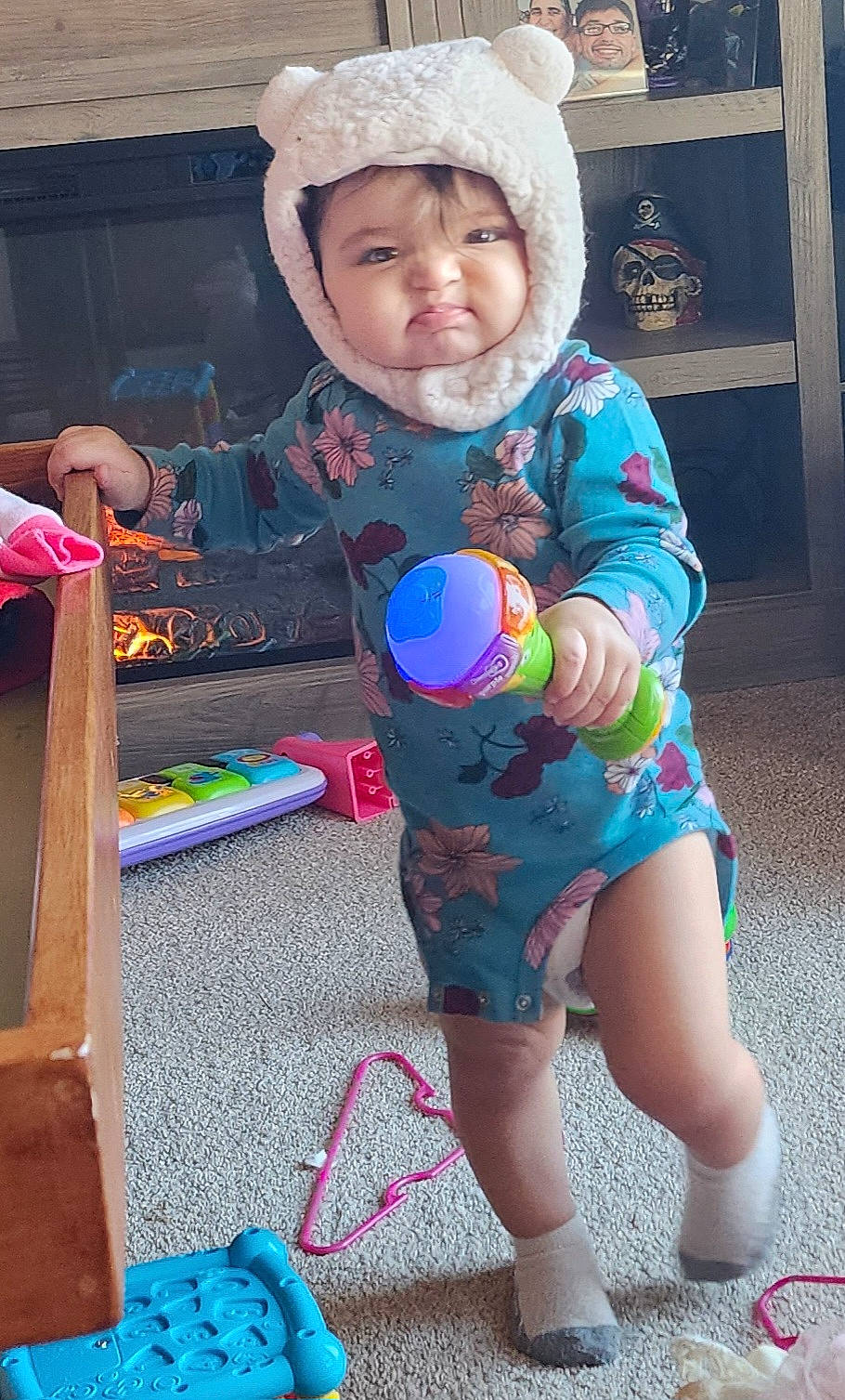 Novaleigh is registered to the contest to win money with this photo: baby_toddler_clothing, blue, cap, child, electric_blue, event, fun, green, happy, headwear, human_leg, joy, leisure, magenta, pattern, person, pink, play, purple, shorts