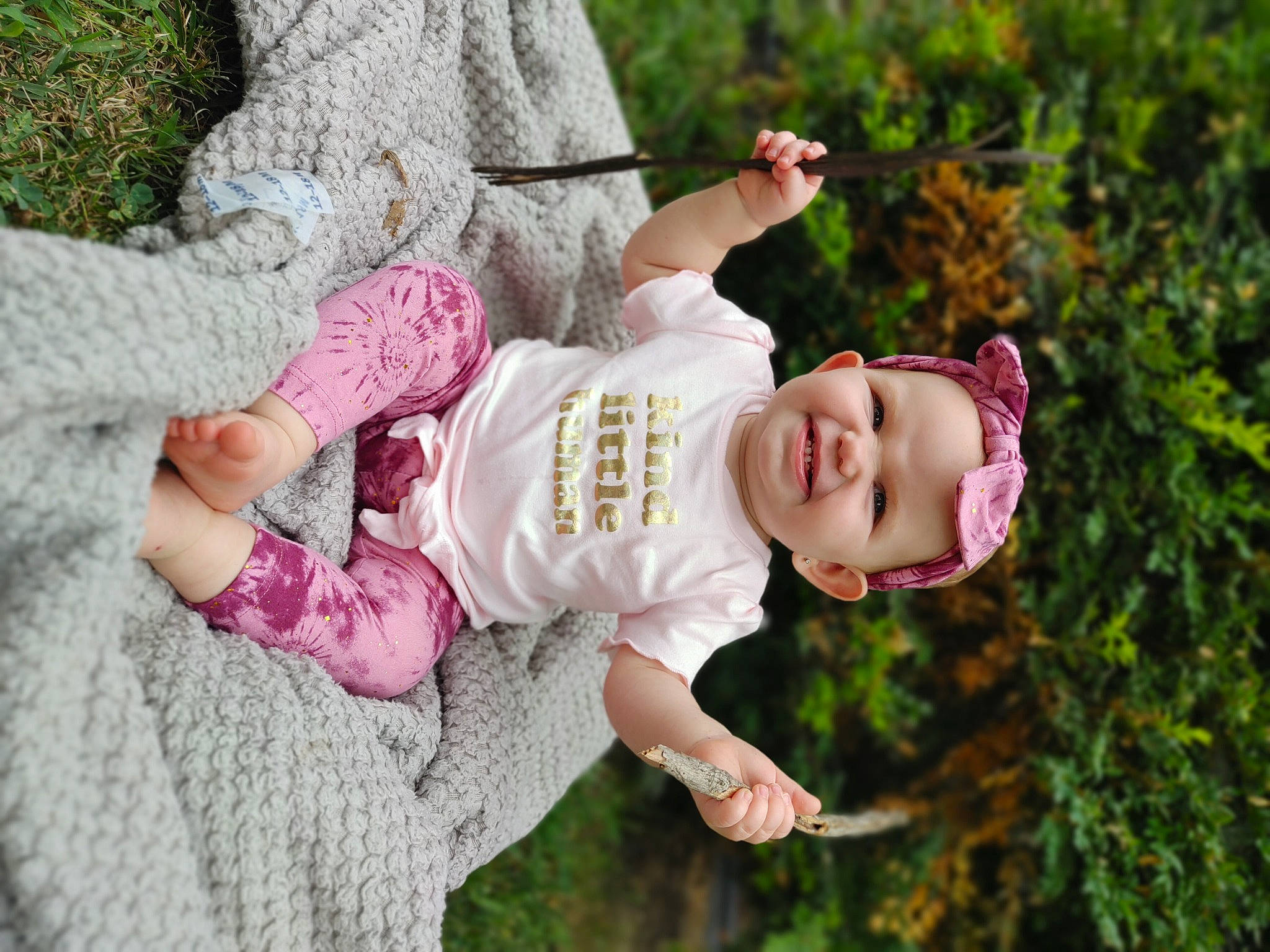 Brynley joined the competition — help win amazing prizes! baby, baby_toddler_clothing, botany, child, dress, fun, grass, happy, hat, headwear, human_body, joy, leaf, leisure, people_in_nature, person, pink, plant, recreation, skin