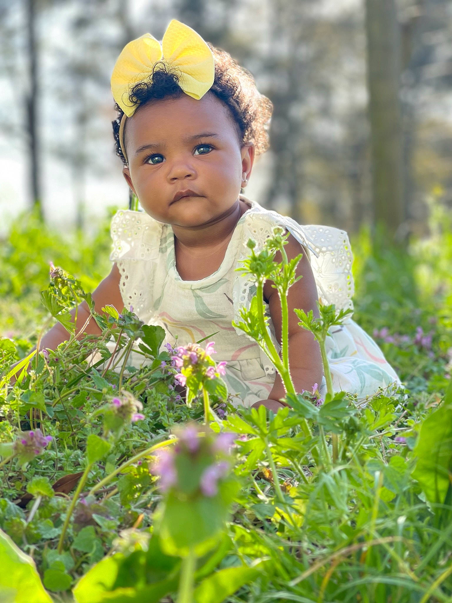 Emani joined the competition — help win amazing prizes! agriculture, annual_plant, botany, child, field, flower, grass, grass_family, grassland, groundcover, happy, headpiece, iris, meadow, morning, people_in_nature, person, petal, plant, terrestrial_plant