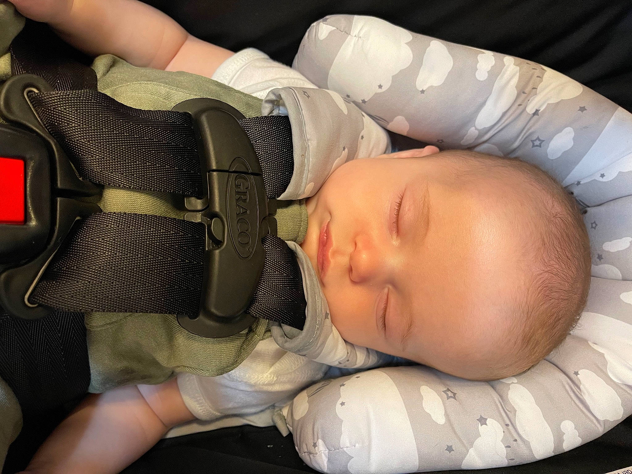 Atticus is registered to the contest to win money with this photo: abdomen, baby, baby_products, baby_sleeping, baby_toddler_clothing, bedtime, cheek, child, comfort, eye, finger, head, human_body, mouth, nap, pattern, person, product, sitting, skin