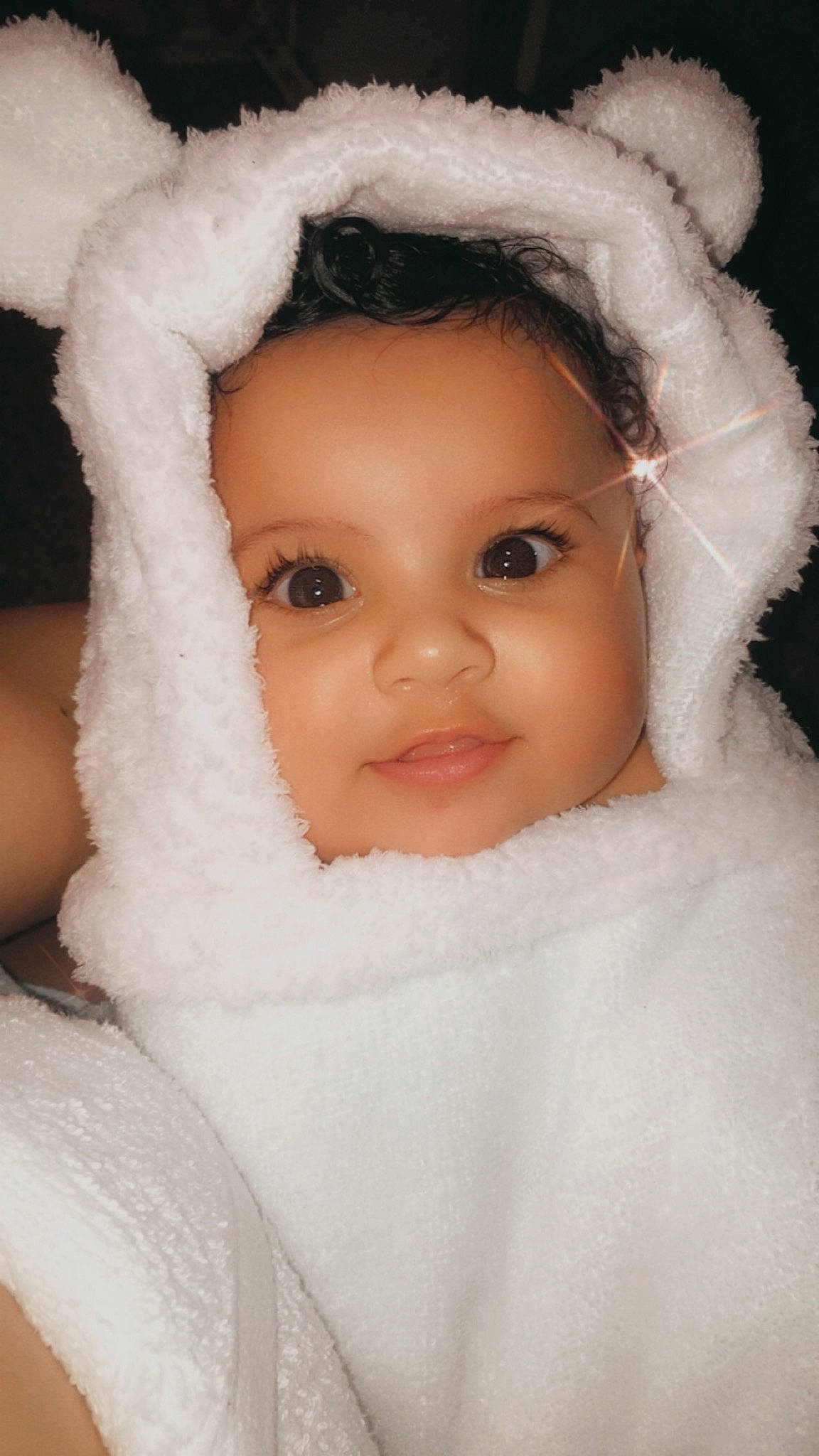 Hermione joined the competition — help win amazing prizes! baby, cheek, child, chin, eye, eyebrow, face, forehead, fur, fur_clothing, head, headgear, iris, lip, nose, person, skin, smile, textile, toddler