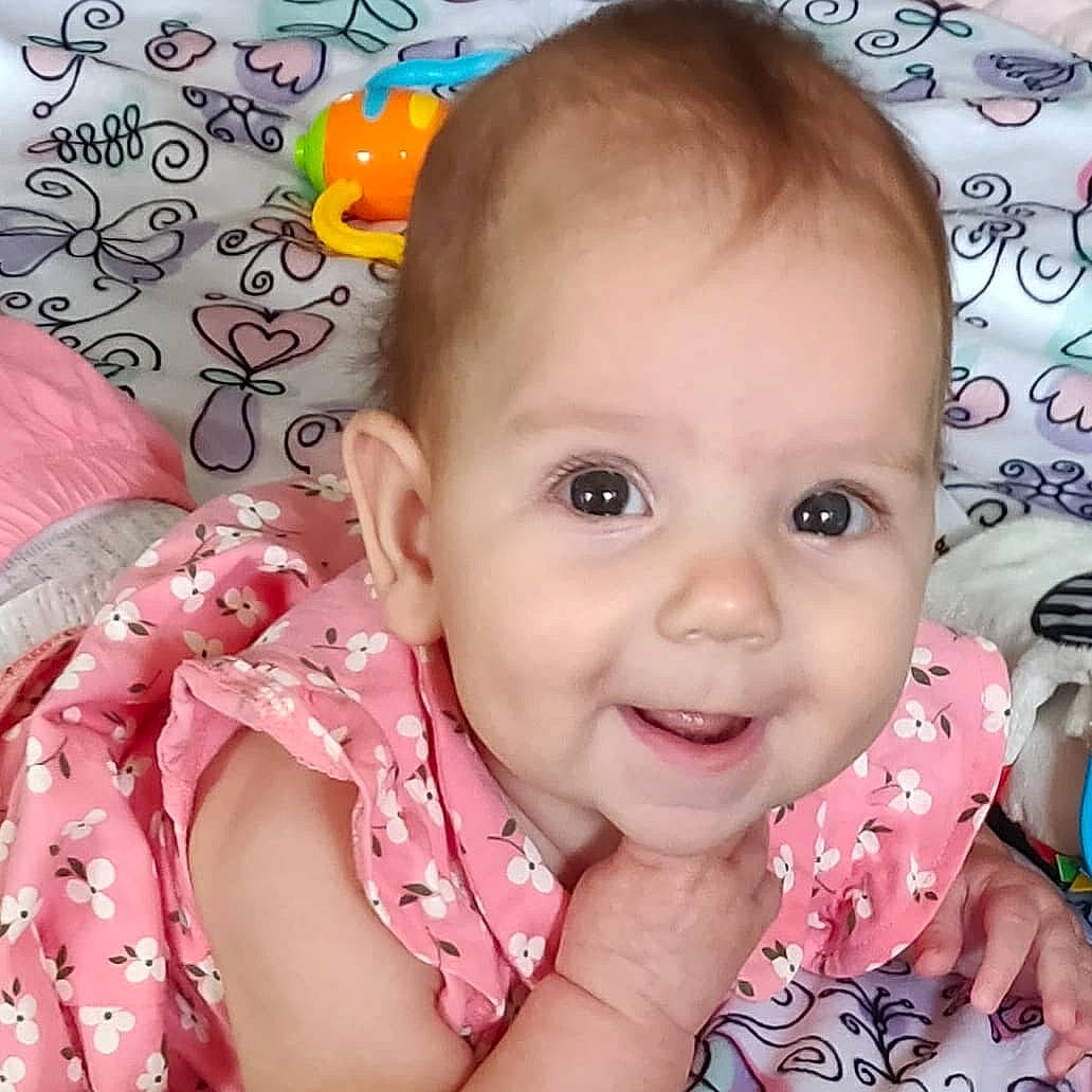 Luciana is registered to the contest to win money with this photo: baby_toddler_clothing, cheek, chin, ear, eye, eyebrow, eyelash, facial_expression, hair, happy, head, iris, lip, mouth, nose, organ, person, product, skin, smile