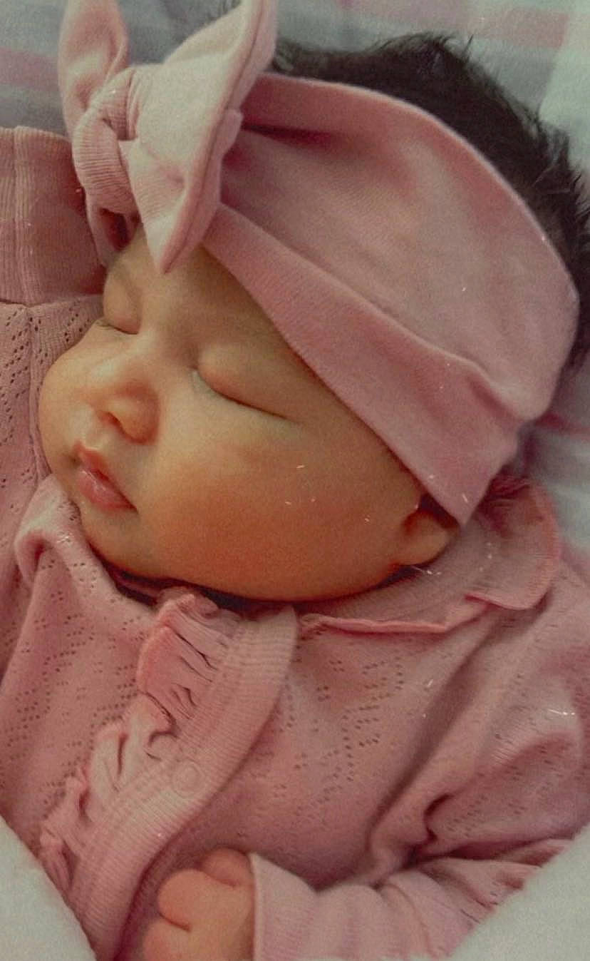 Yzabella joined the competition — help win amazing prizes! arm, baby, baby_sleeping, baby_toddler_clothing, cheek, chin, doll, eyebrow, eyelash, finger, hand, headgear, headwear, lip, nail, nose, person, pink, skin, sleeve