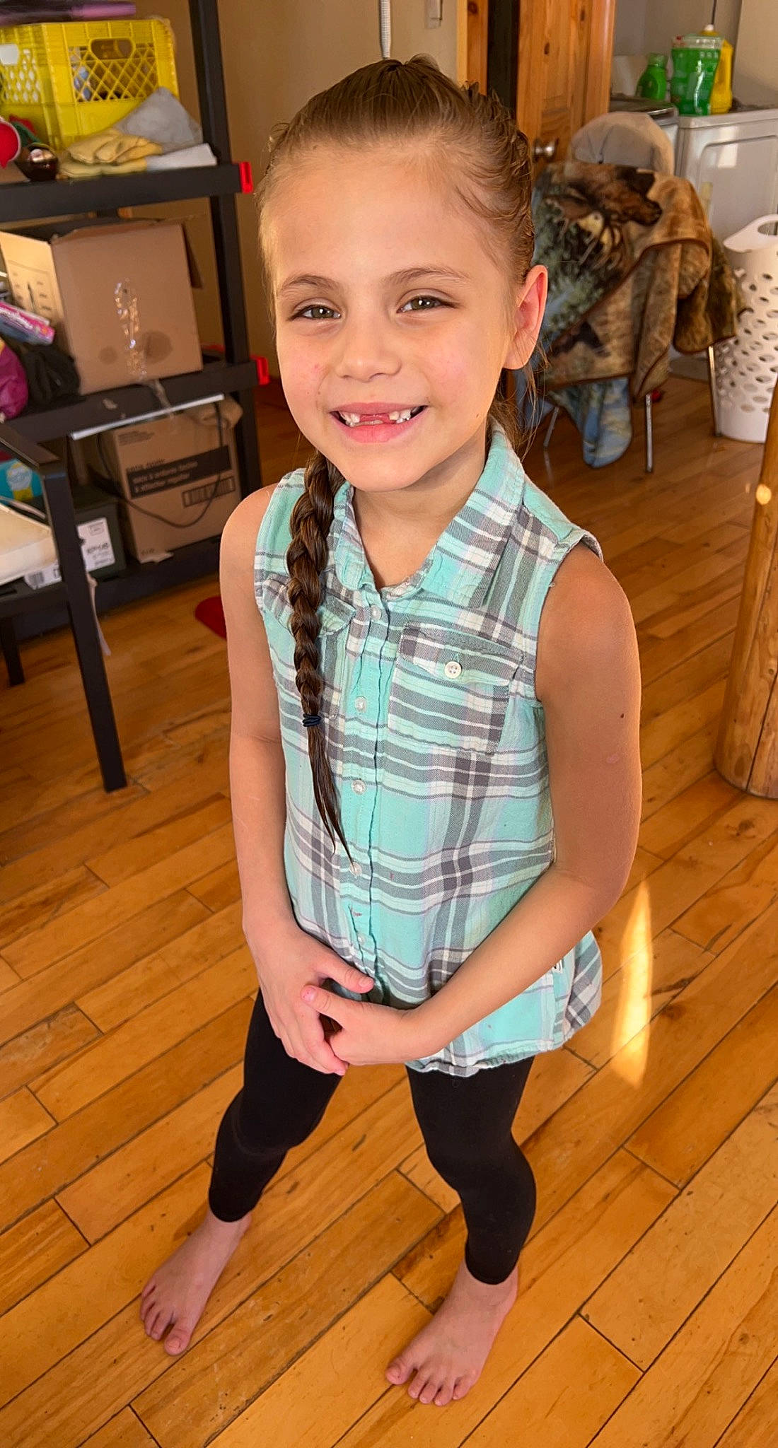 Annalynn joined the competition — help win amazing prizes! blond, chair, chin, event, eye, face, flooring, fun, happy, hardwood, head, human_leg, joy, neck, person, skin, sleeve, smile, thigh, toddler