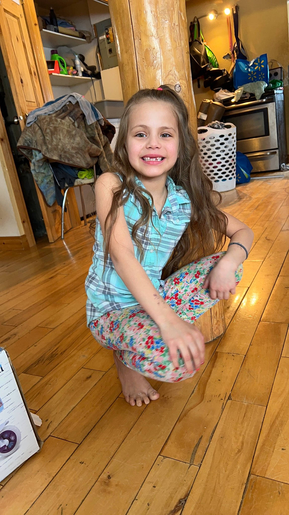 Annalynn joined the competition — help win amazing prizes! chair, child, eye, floor, flooring, fun, hair, happy, hardwood, human_leg, joy, laminate_flooring, leisure, pattern, person, smile, thigh, toddler, varnish, wood
