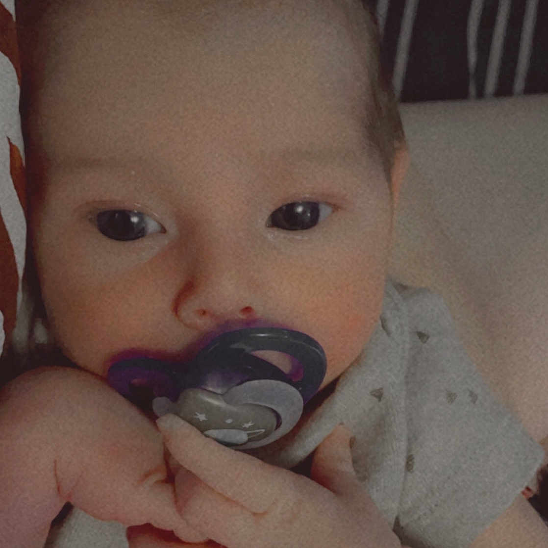Klaus is registered to the contest to win money with this photo: baby, baby_products, baby_toddler_clothing, cheek, dress, ear, eye, eyelash, finger, gesture, hand, happy, iris, lip, mouth, nail, nose, skin, thumb, toddler