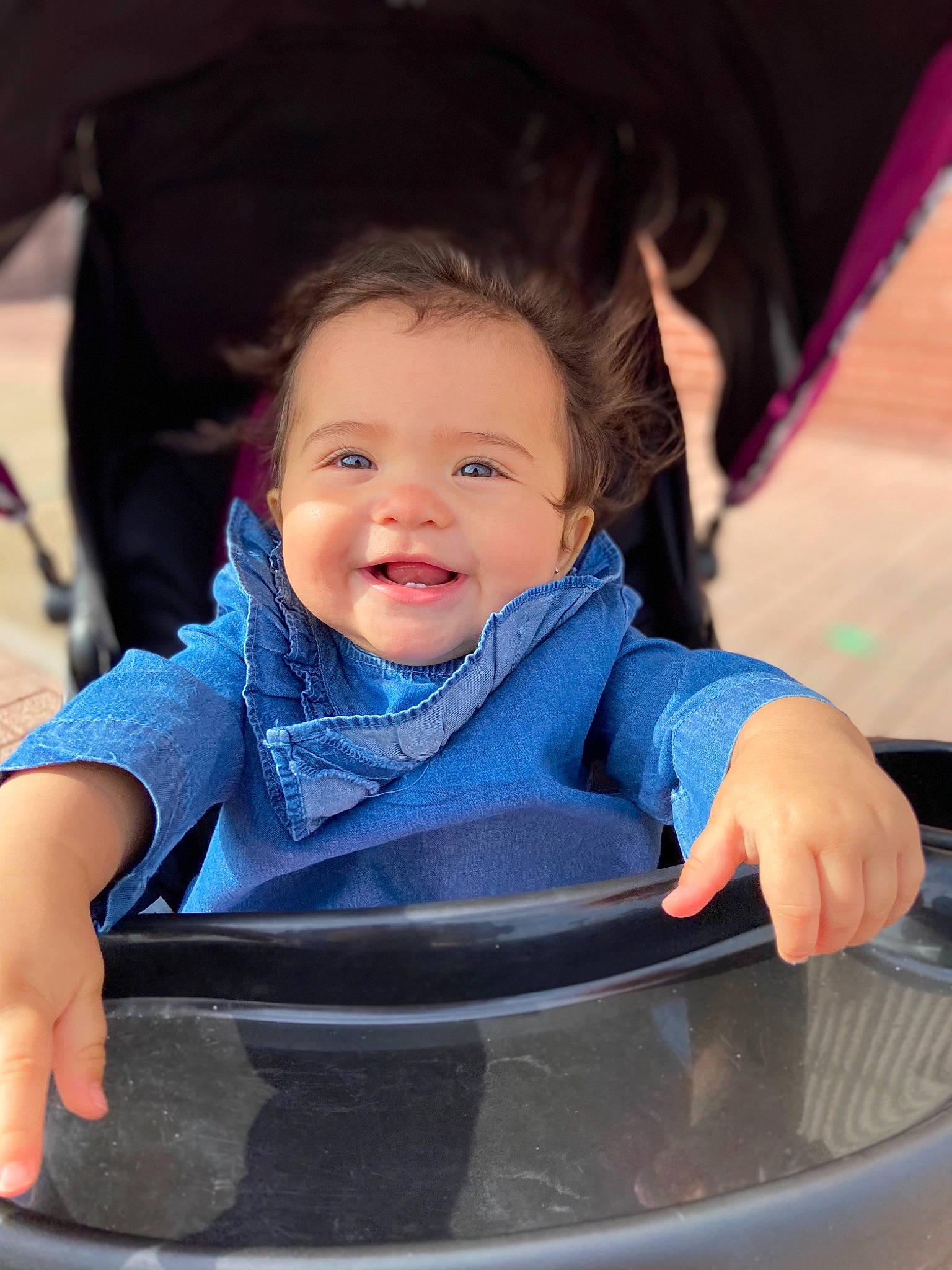 Kyoni joined the competition — help win amazing prizes! auto_part, baby, baby_carriage, baby_products, baby_toddler_clothing, cheek, child, chin, electric_blue, face, finger, fun, hairstyle, happy, head, joy, leisure, mouth, person, skin