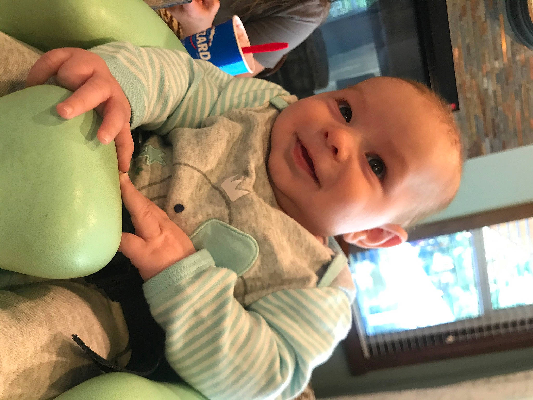 Roland is registered to the contest to win money with this photo: baby, cheek, child, finger, head, joy, mouth, person, skin, smile, toddler