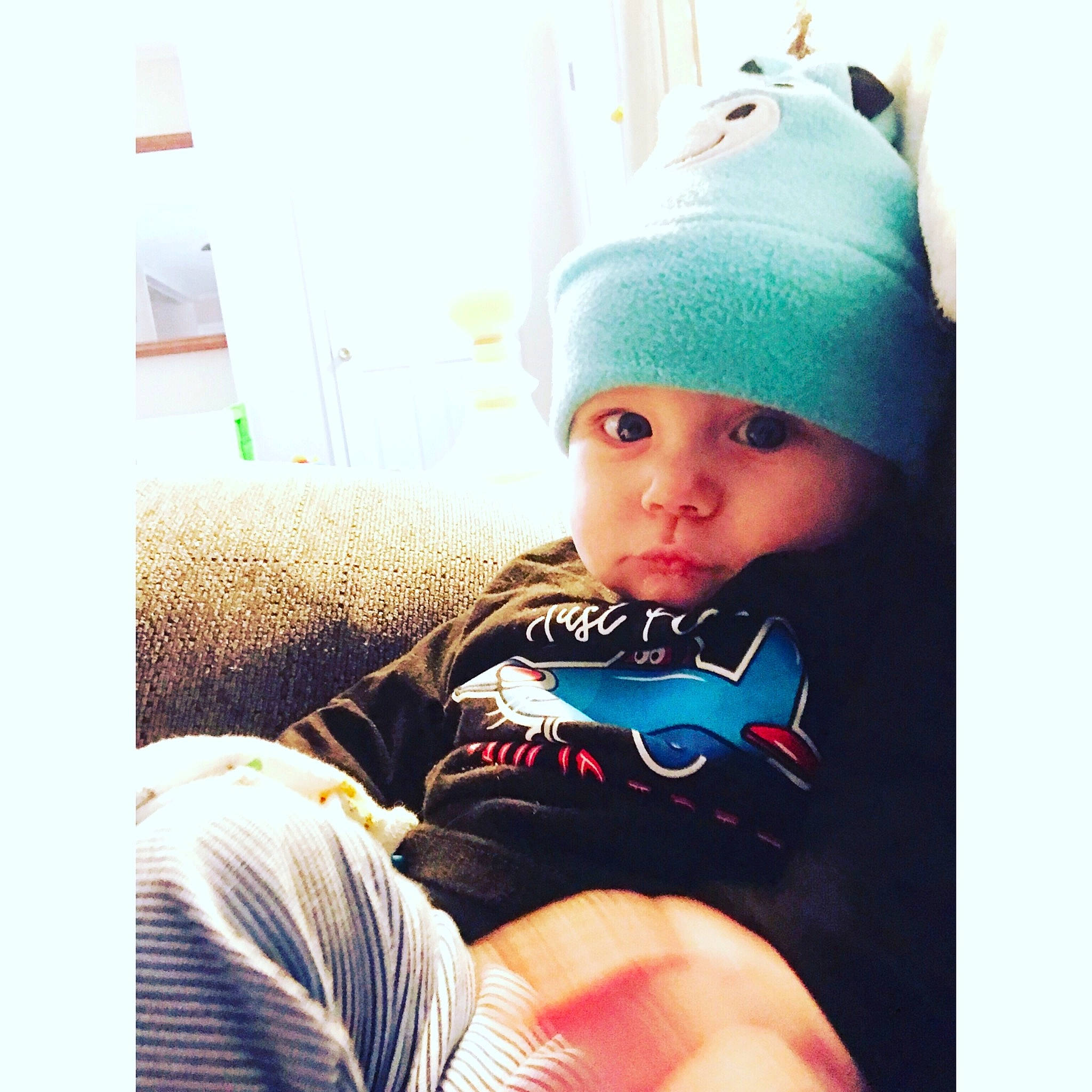 Joseph joined the competition — help win amazing prizes! baby, beanie, bonnet, cap, child, cool, eye, head, headgear, knit_cap, person, photography, selfie, t_shirt, toddler
