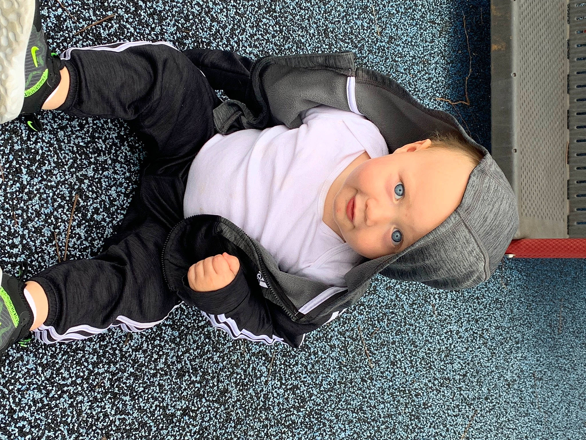 Kam joined the competition — help win amazing prizes! carpet, child, comfort, flooring, fun, grass, headwear, human_leg, joint, leisure, linens, nap, pattern, person, road_surface, room, sitting, sleep, toddler, tree