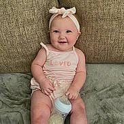 Everleigh joined the competition — help win amazing prizes! baby, clothing, couch, cream, cushion, dessert, face, food, furniture, happy, head, homedecor, icecream, pants, person, photography, portrait, shorts, sitting, t_shirt