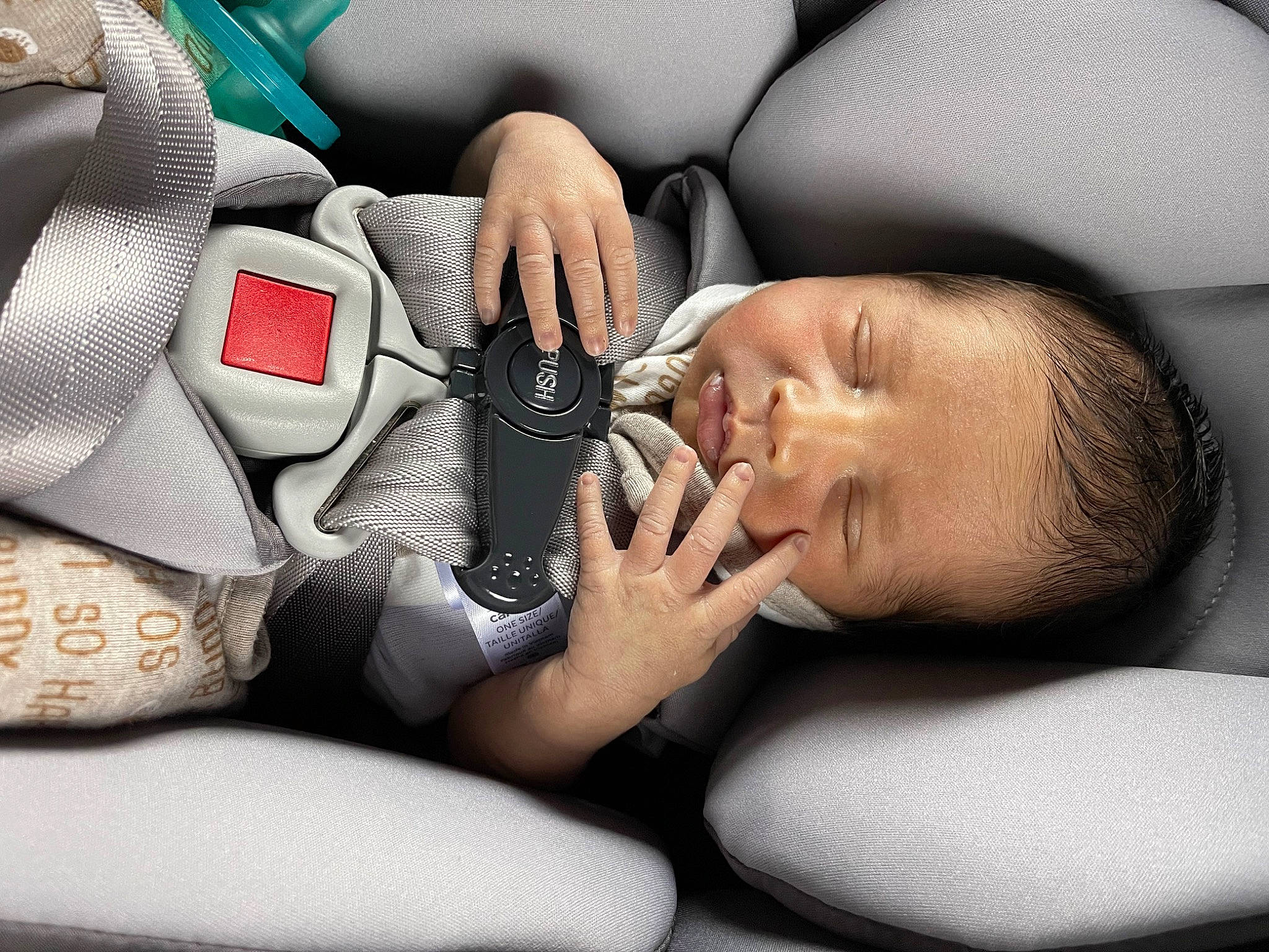 Carlos is registered to the contest to win money with this photo: arm, audio_equipment, auto_part, car_seat, carmine, chest, child, comfort, eyelash, finger, flash_photography, gesture, hand, health_care, joint, nail, person, personal_protective_equipment, tattoo_artist, thumb