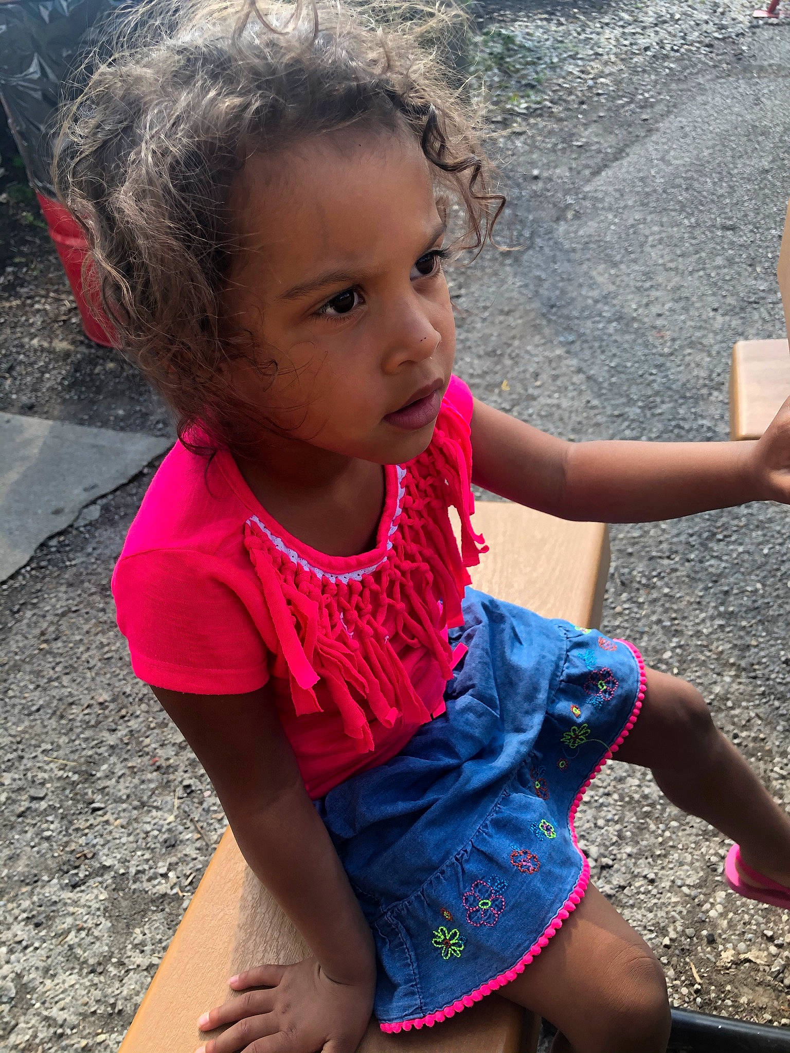 Aniya joined the competition — help win amazing prizes! baby_toddler_clothing, chin, cool, eye, hair, hairstyle, happy, head, human, leisure, person, pink, public_space, red, skin, smile, temple, thigh, toddler, waist