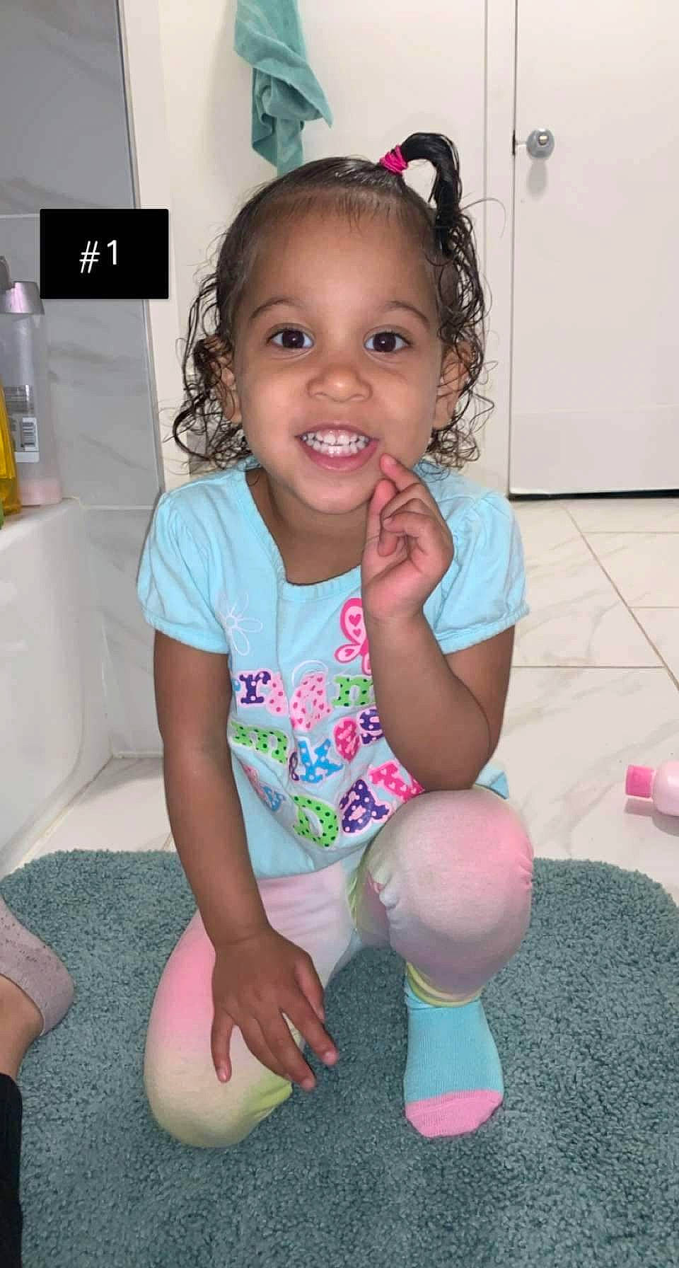 Aniya joined the competition — help win amazing prizes! baby_toddler_clothing, cheek, chin, eye, facial_expression, fun, hairstyle, happy, human_body, joint, joy, leg, organ, person, photograph, pink, shoulder, skin, sleeve, smile