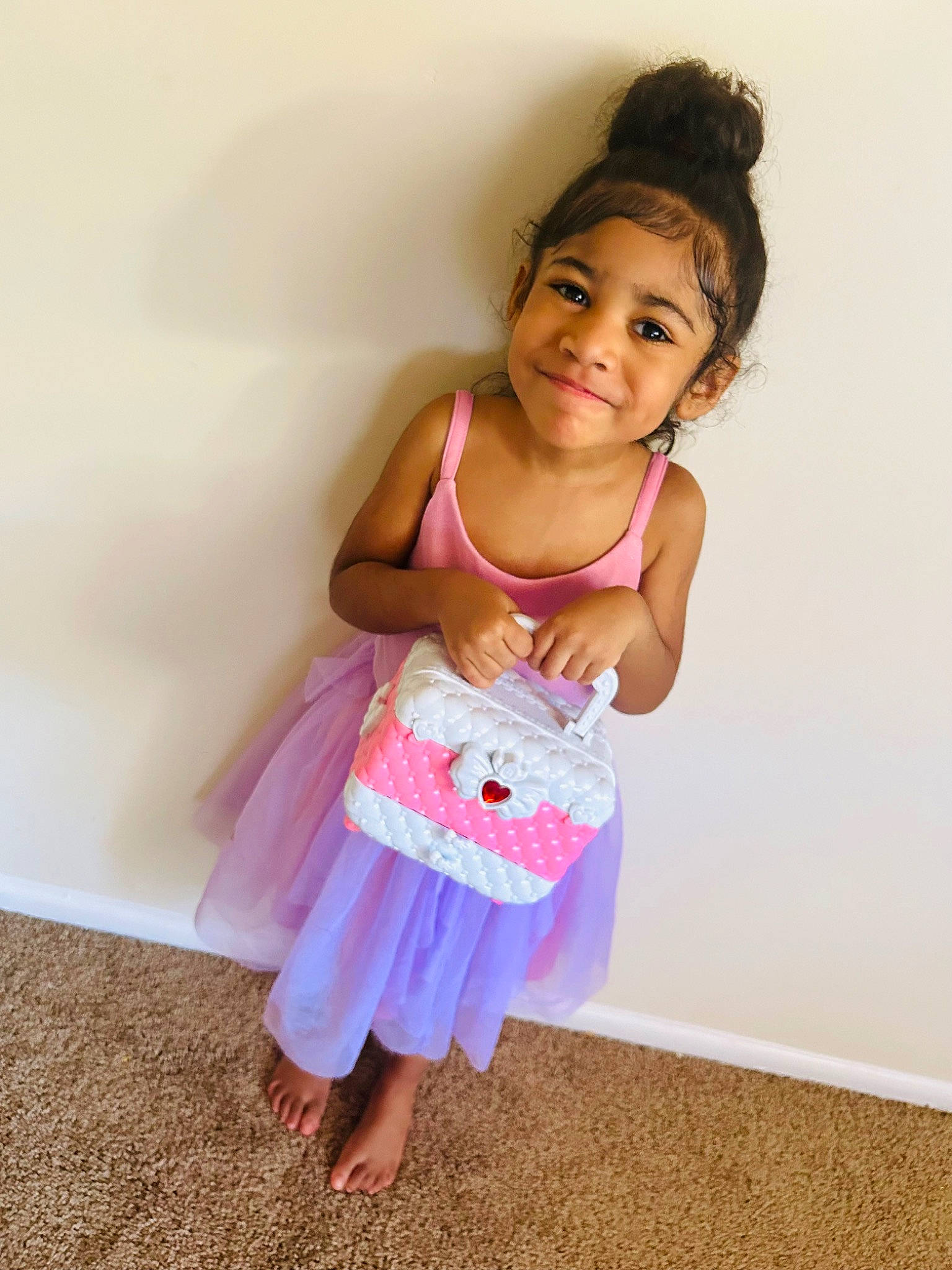 Brielle joined the competition — help win amazing prizes! baby_toddler_clothing, barefoot, child, day_dress, dress, face, flash_photography, fun, gesture, hair, happy, human_leg, joy, magenta, person, pink, skin, sleeve, smile, t_shirt