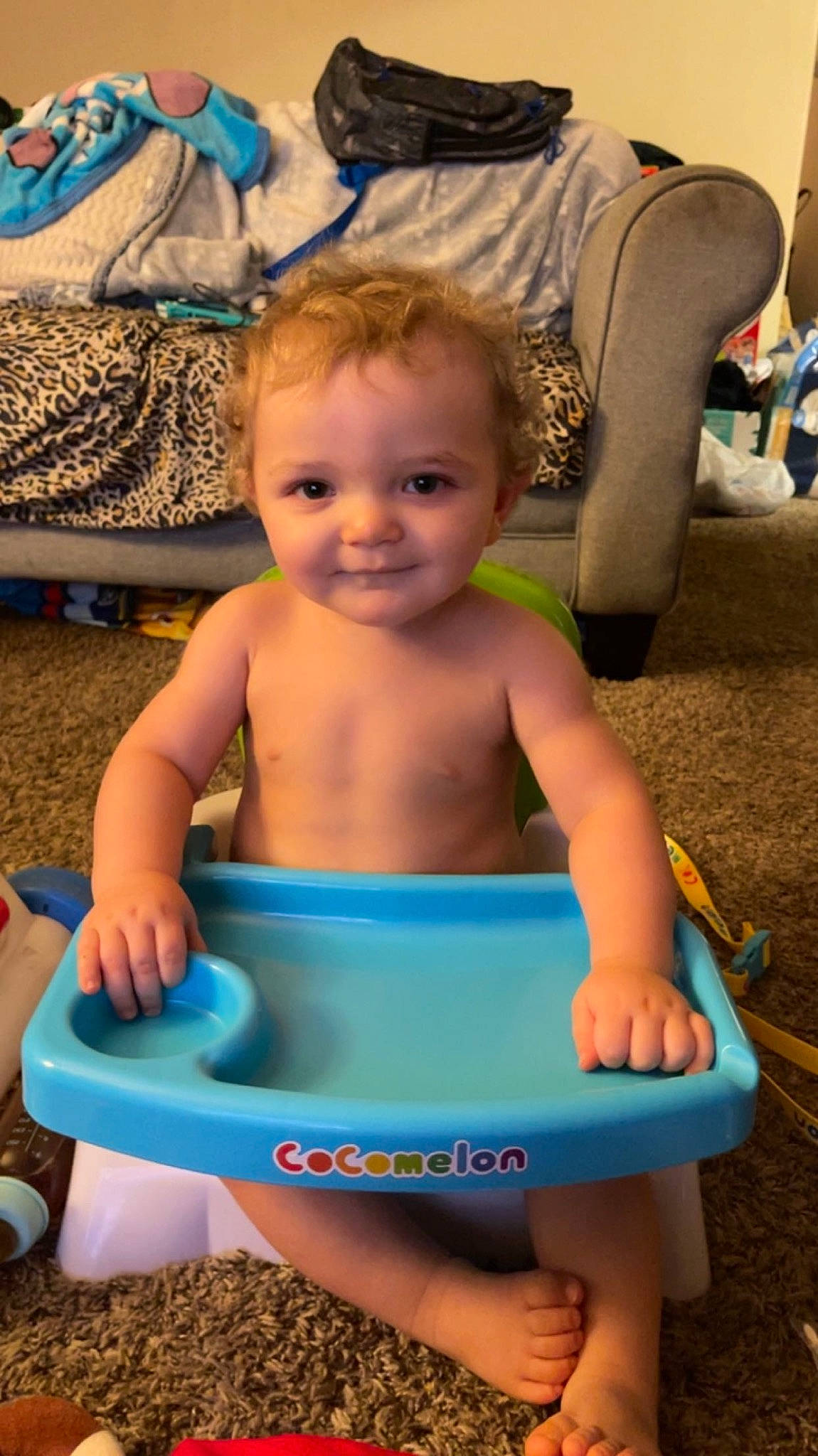 Grayson joined the competition — help win amazing prizes! baby, baby_playing_with_toys, baby_products, blue, cheek, child, electric_blue, facial_expression, finger, fun, hairstyle, happy, joy, leisure, person, play, recreation, sitting, skin, smile