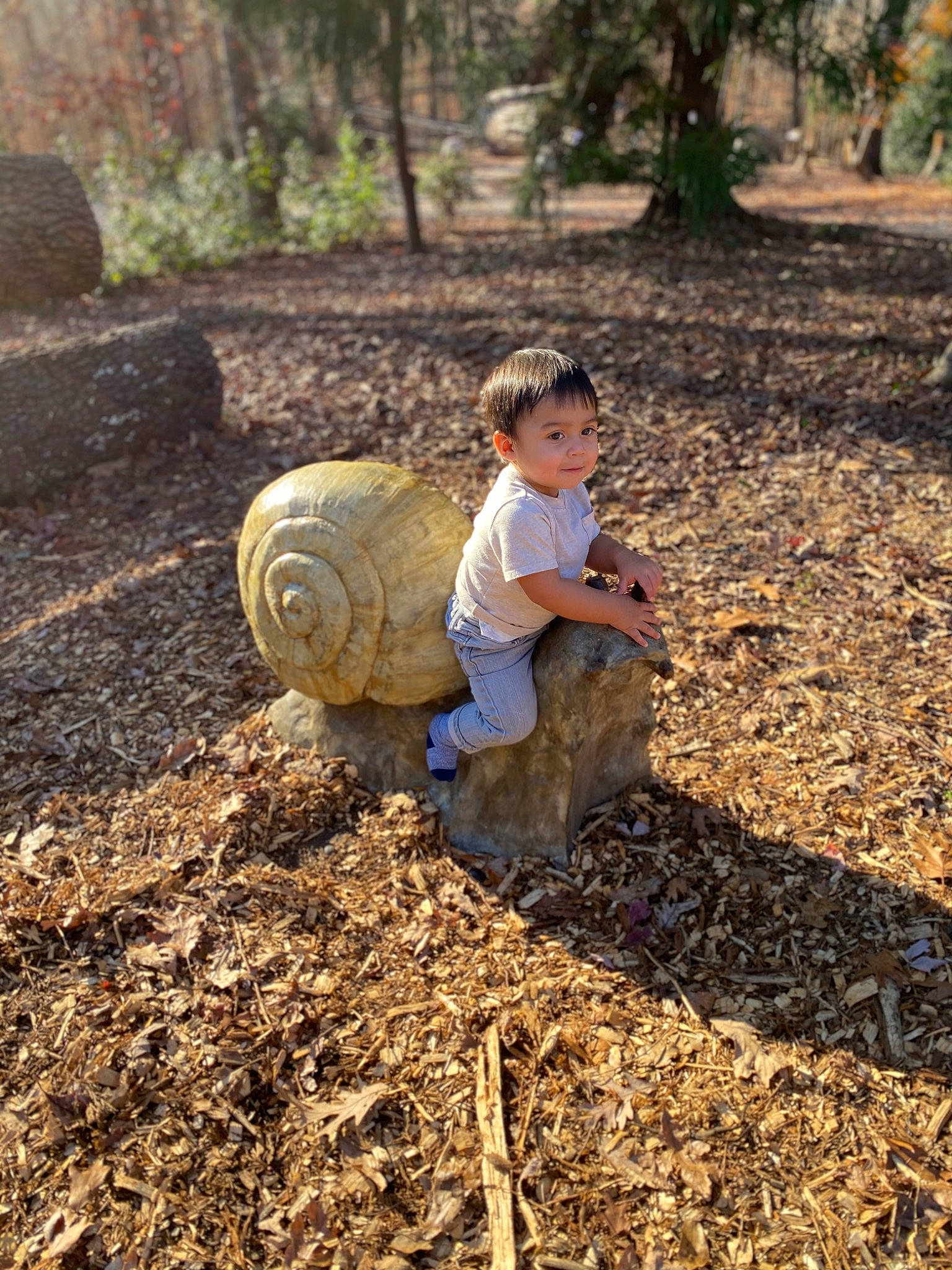 Nathanael joined the competition — help win amazing prizes! agriculture, baby, baby_toddler_clothing, child, deciduous, forest, garden, grass, landscape, mammal, people_in_nature, person, plant, sitting, soil, toddler, tree, trunk, winter_squash, wood