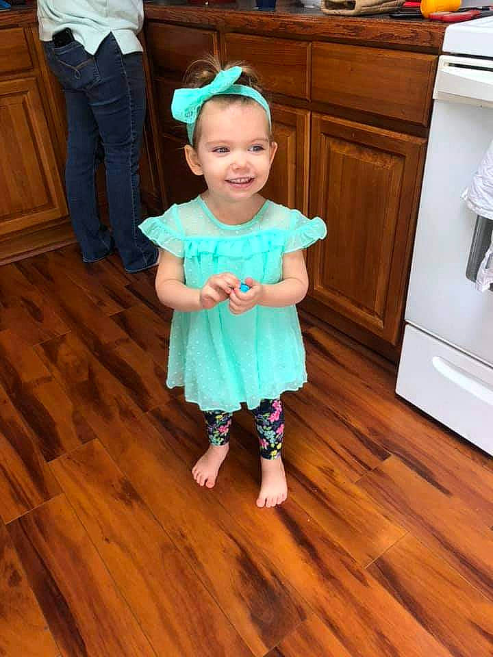 Hayven joined the competition — help win amazing prizes! baby_toddler_clothing, child, clothing, costume, dress, floor, flooring, hardwood, joy, laminate_flooring, person, standing, toddler, wood, wood_flooring