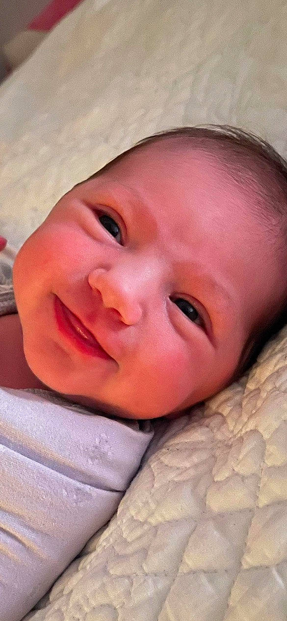 Juliette joined the competition — help win amazing prizes! baby, baby_toddler_clothing, beauty, cheek, child, close_up, comfort, eyelash, finger, fun, happy, iris, lip, mouth, nose, peach, person, pink, skin, smile