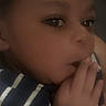 Jacory joined the competition — help win amazing prizes! baby, child, closeup, cute, expressive, face, fingers, hand, indoor, infant, mobile_phone_screenshot, person, portrait, skin, sleepy, soft_light, striped_clothing, toddler, young, young_child