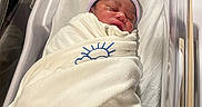 Jacory joined the competition — help win amazing prizes! baby, bassinet, blanket, blue, crib, face, hat, healthcare, hospital, infant, newborn, parenting, peaceful, sign, sleeping, soft, swaddle, text, warning, white