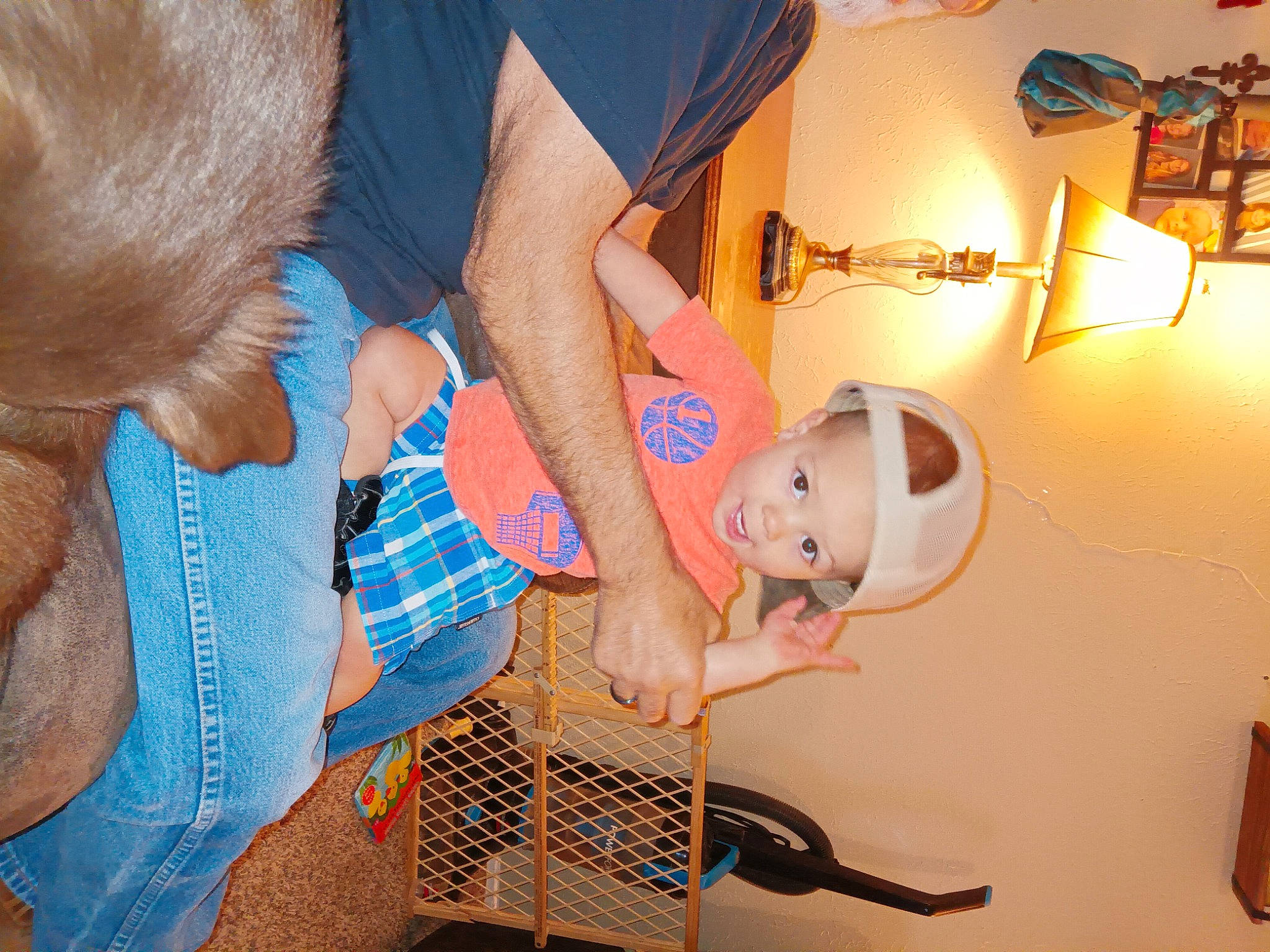 Aydan joined the competition — help win amazing prizes! arm, baby, baby_products, child, elbow, electric_blue, finger, fun, gesture, hand, happy, hat, mouth, nail, orange, person, picture_frame, room, smile, t_shirt