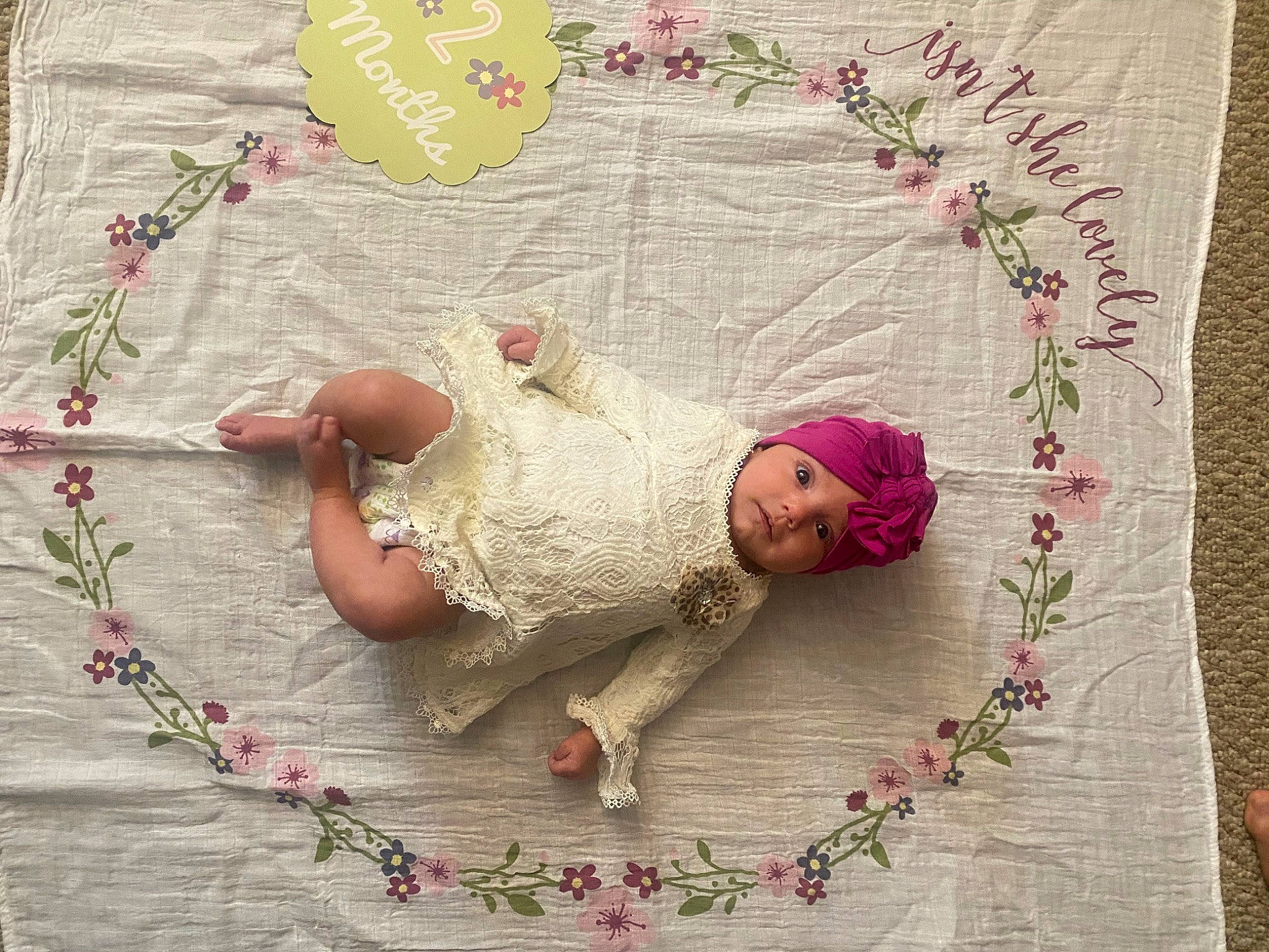 Everlee is registered to the contest to win money with this photo: art, branch, circle, floral_design, font, grass, happy, headwear, illustration, linens, magenta, paper, pattern, person, petal, pink, plant, rectangle, textile, twig