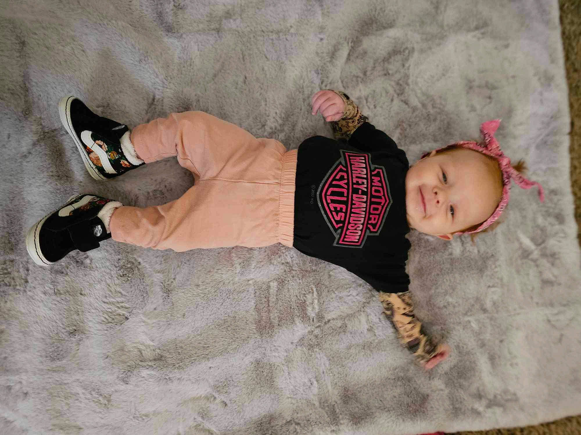 Holly joined the competition — help win amazing prizes! baby, baby_toddler_clothing, carmine, child, comfort, flooring, foot, fun, human_leg, knee, leg, linens, outdoor_shoe, pattern, person, sleeve, sock, thigh, toddler, walking_shoe